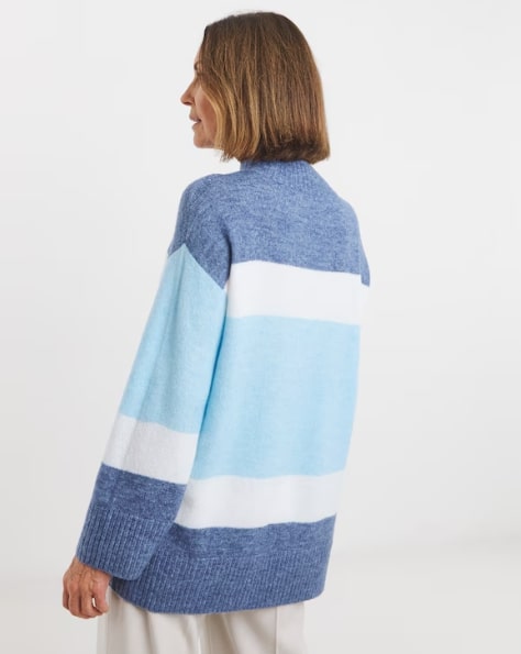 Blue Colour Block Tunic Size 28/30 RRP £30.00