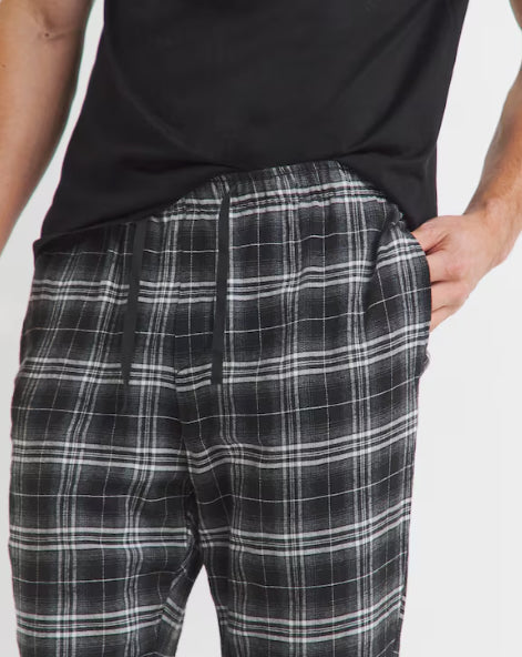 Woven Check Pyjama Bottoms Size 46-48 Black / White