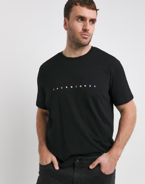 Jack & Jones Star T-Shirt - Black Size L(47) RRP £18.00