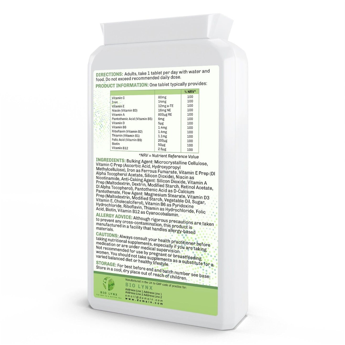 Multi Vitamins with Iron Supplement - 180 Tablets