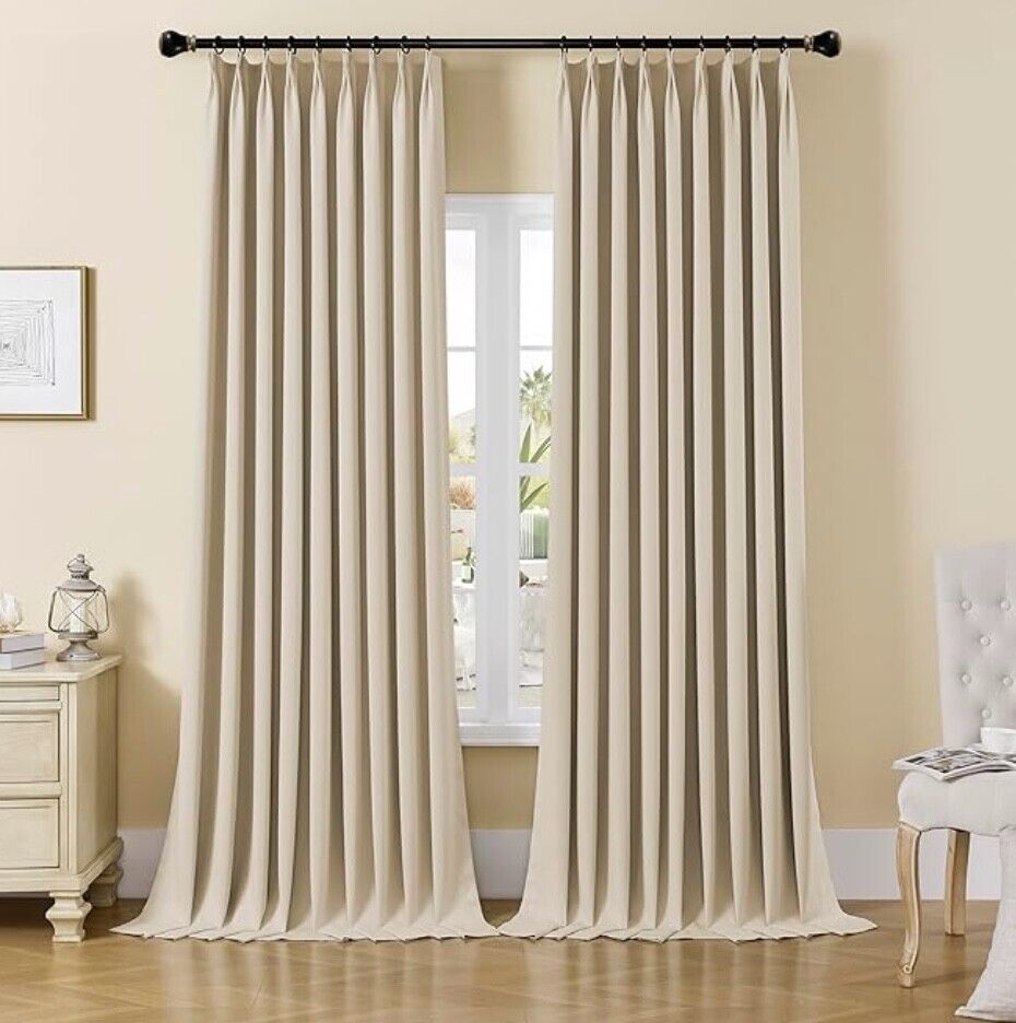 Twilight Blackout Eyelet Curtains Natural 229 x 183 cms RRP £65