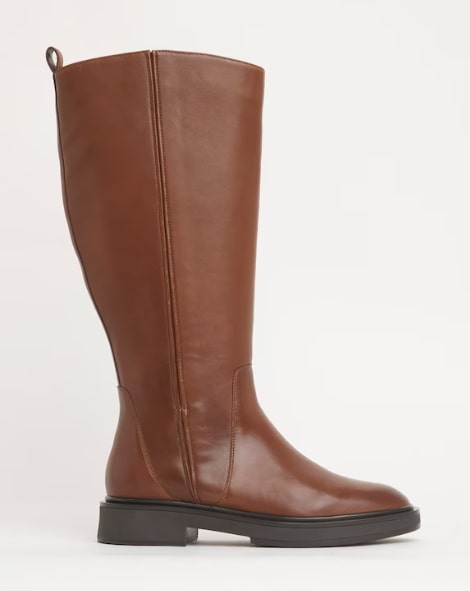 Andy Leather Stretch Seam Knee High Flat Boots Extra Wide EEE Fit Curvy Calf Size UK 8 RRP £95