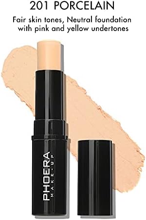 Phoera Matte Concealer Contour Buildable Cream To Powder Formula Makeup Colour Oil Control Stick (201 PORCELAIN) RRP £6.12