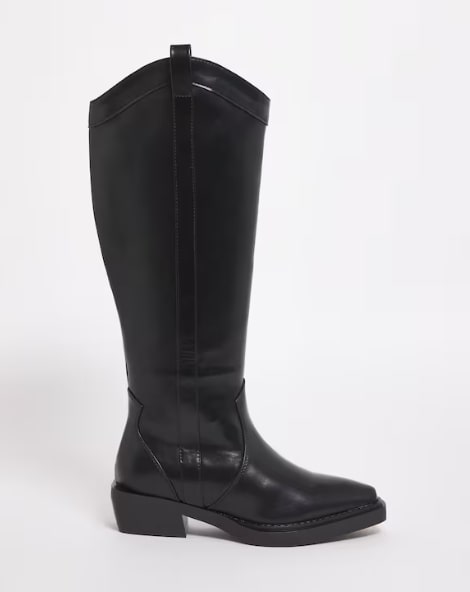 Zaida Western Cowboy Knee High Boots Ex Wide EEE Fit Super Curvy Calf Size UK 8 RRP £66