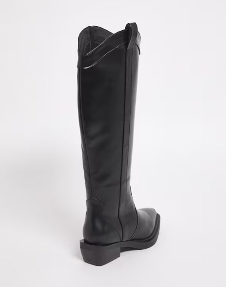 Zaida Western Cowboy Knee High Boots Ex Wide EEE Fit Super Curvy Calf Size UK 8 RRP £66