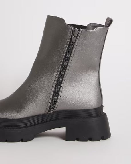 Cady Metallic Chunky Chelsea Ankle Boots Wide E Fit Size UK 7 RRP £52