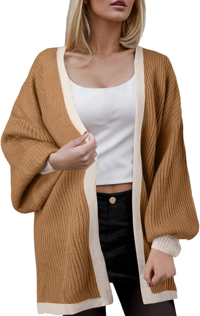 Long Sleeve Chunky Knit Oversized Cardigan | Brown | Size 2XL | RRP £29.99