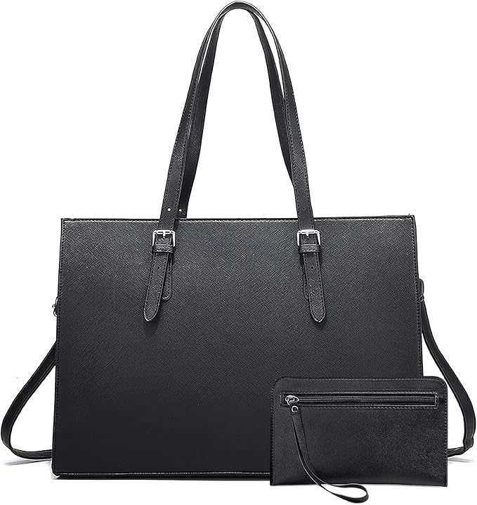 Amazon Large Black Handbag - 15.6" Laptop Work, Tote, University Bag RRP £36.49