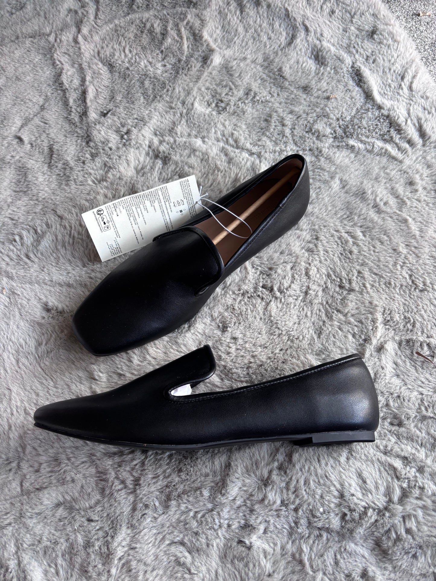 Amazon Essentials Soft Loafers Black Faux Leather Size UK 10.5 RRP £34