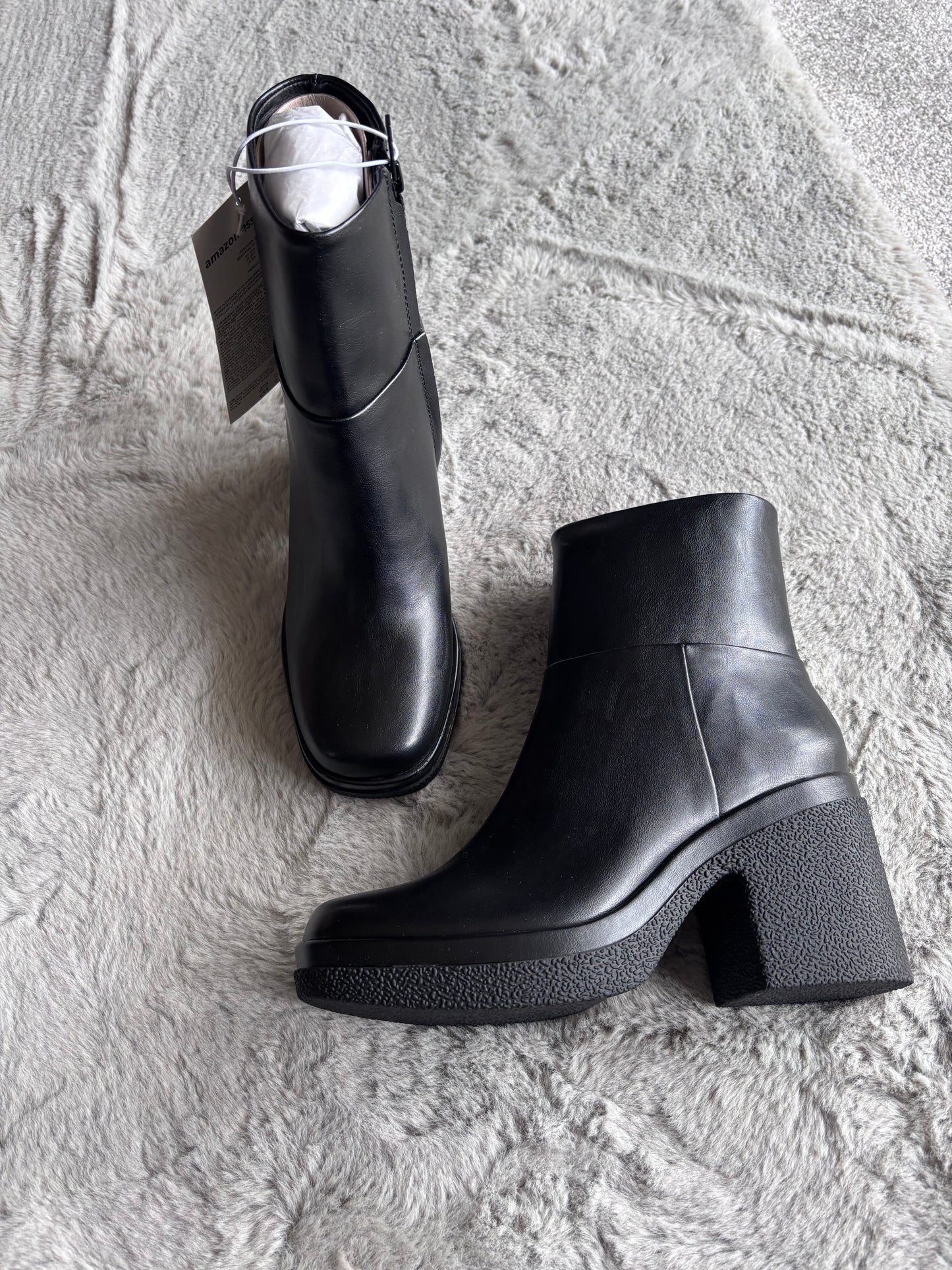 Amazon Essentials Crepe Textured Platform Boots Size UK 6.5 RRP £36