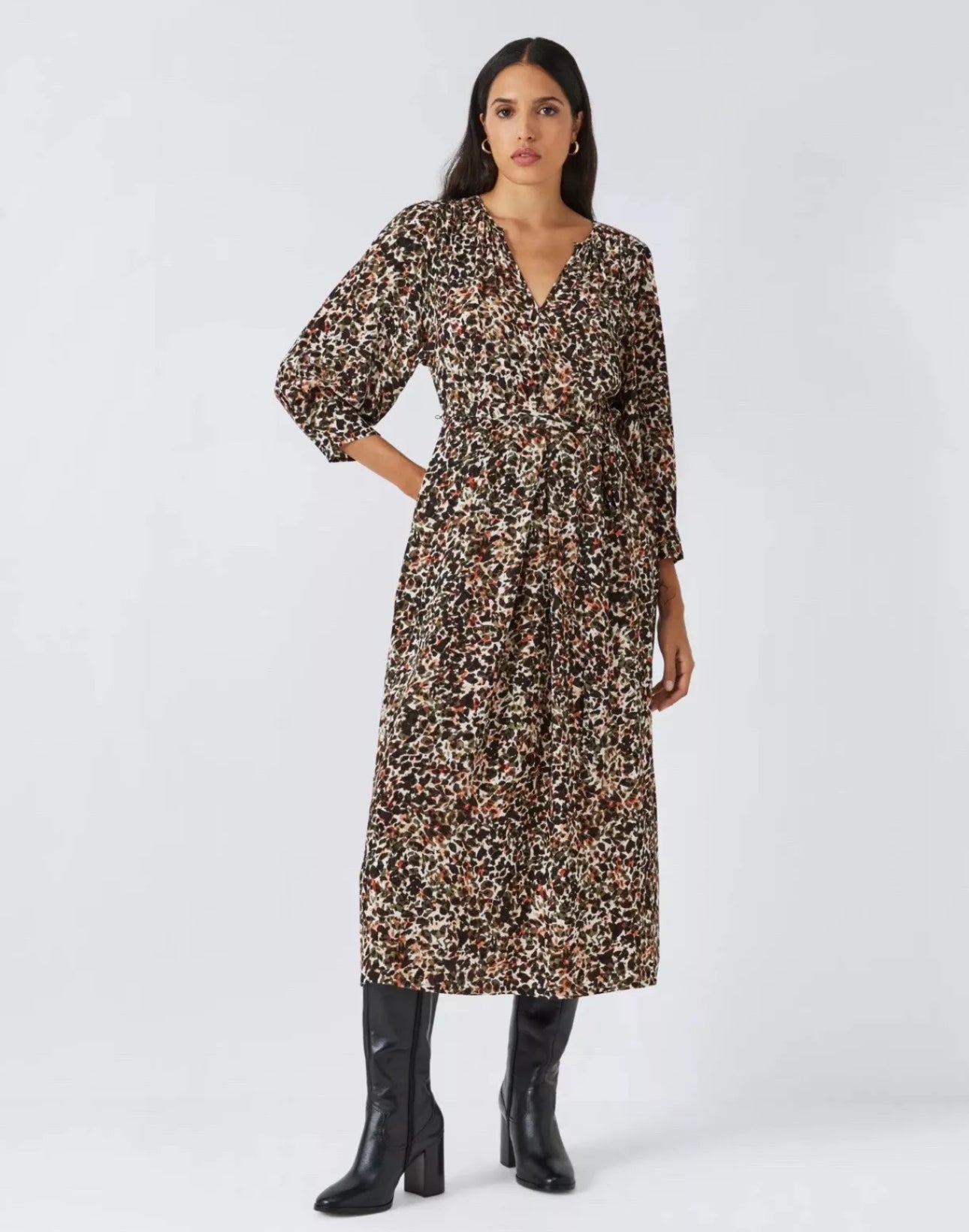 John Lewis AND/OR Beth Mosaic Midi Dress Size 8 RRP £79