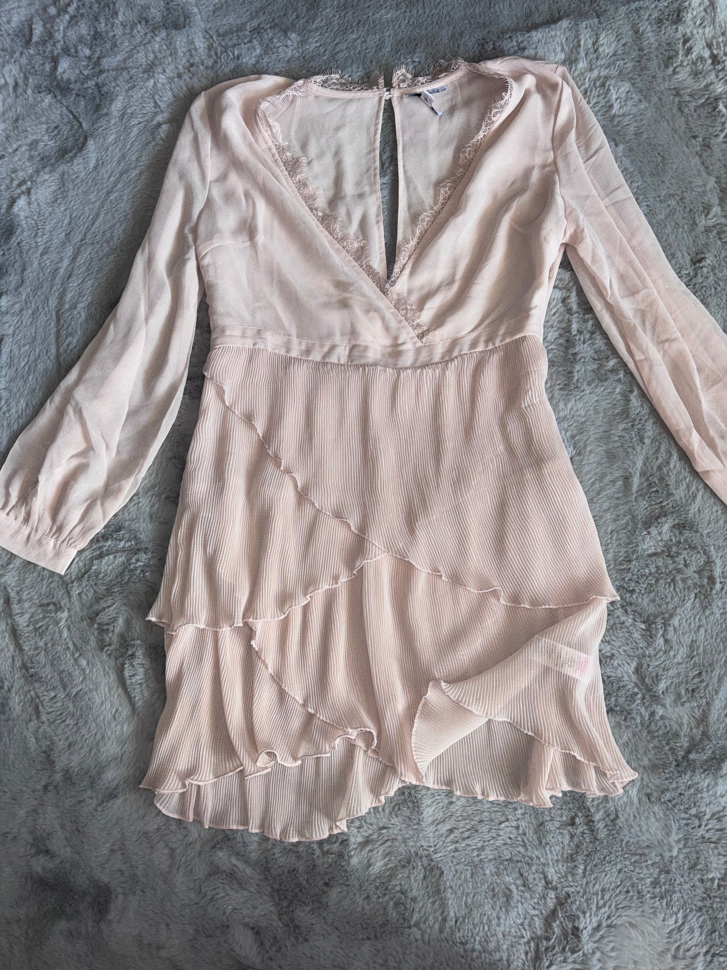 Brand New Topshop Nude Lace Dress Size 12 Festival / Party