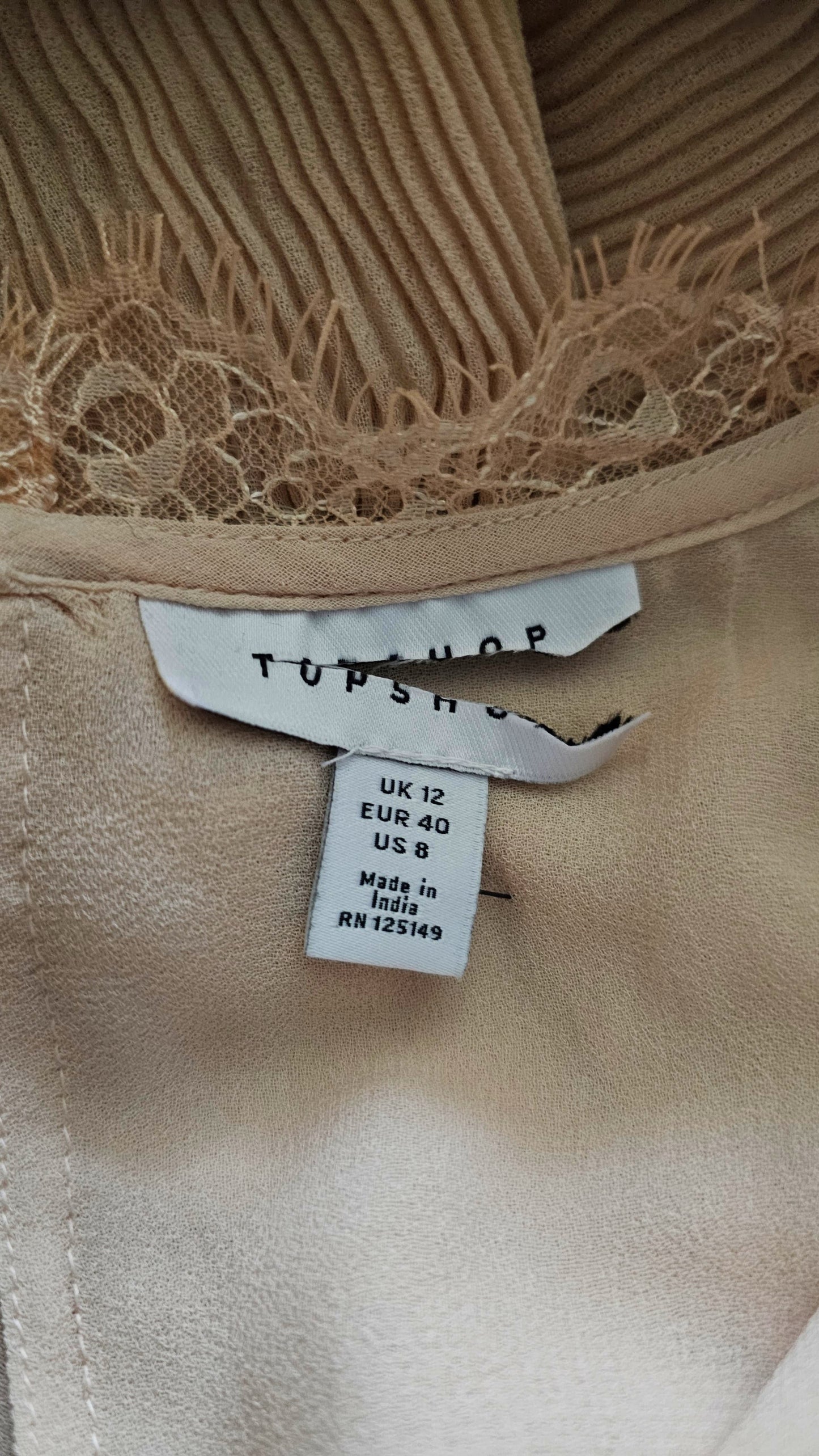 Brand New Topshop Nude Lace Dress Size 12 Festival / Party
