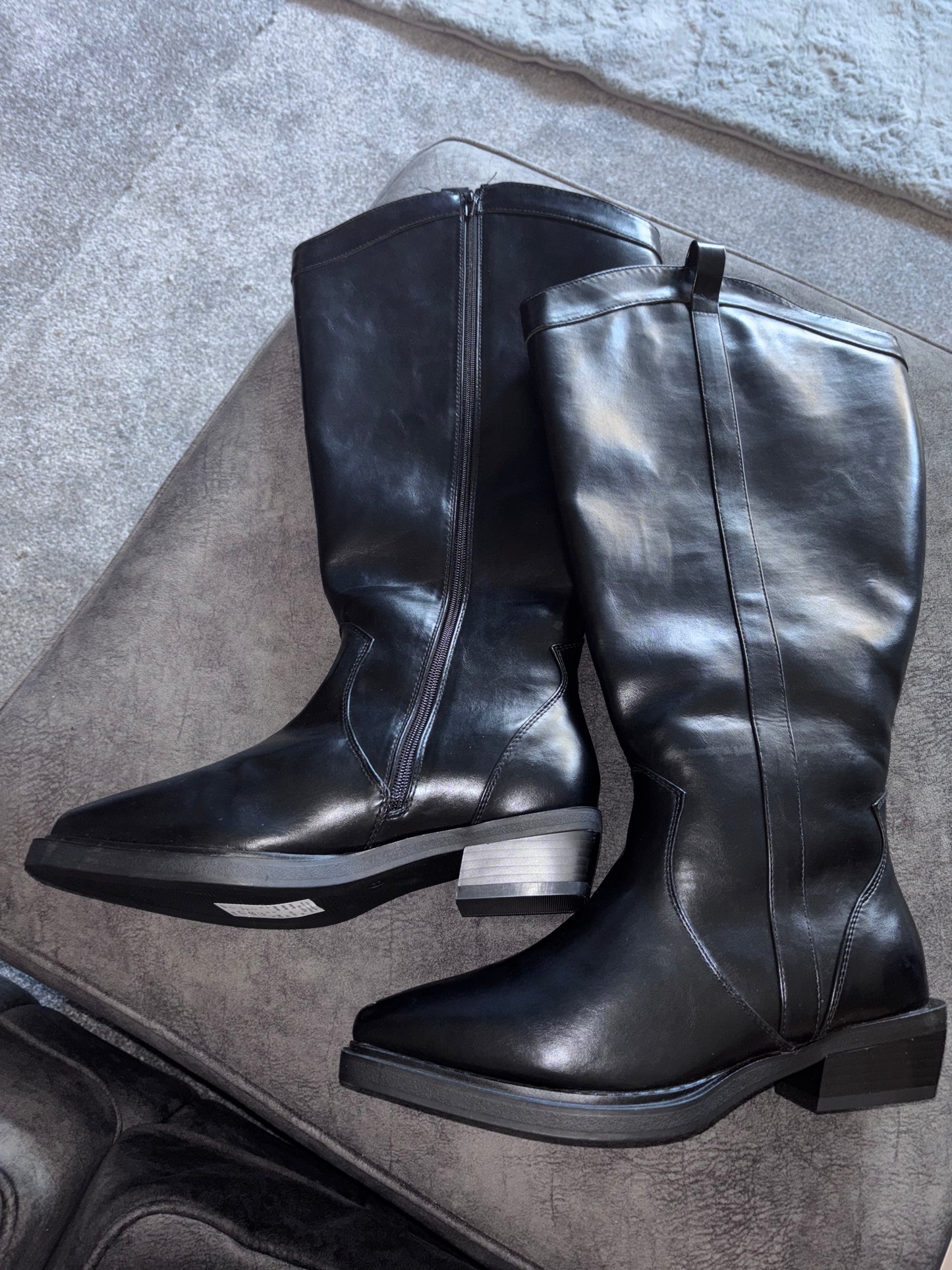 Zaida Western Cowboy Knee High Boots Ex Wide EEE Fit Super Curvy Calf Size UK 8 RRP £66