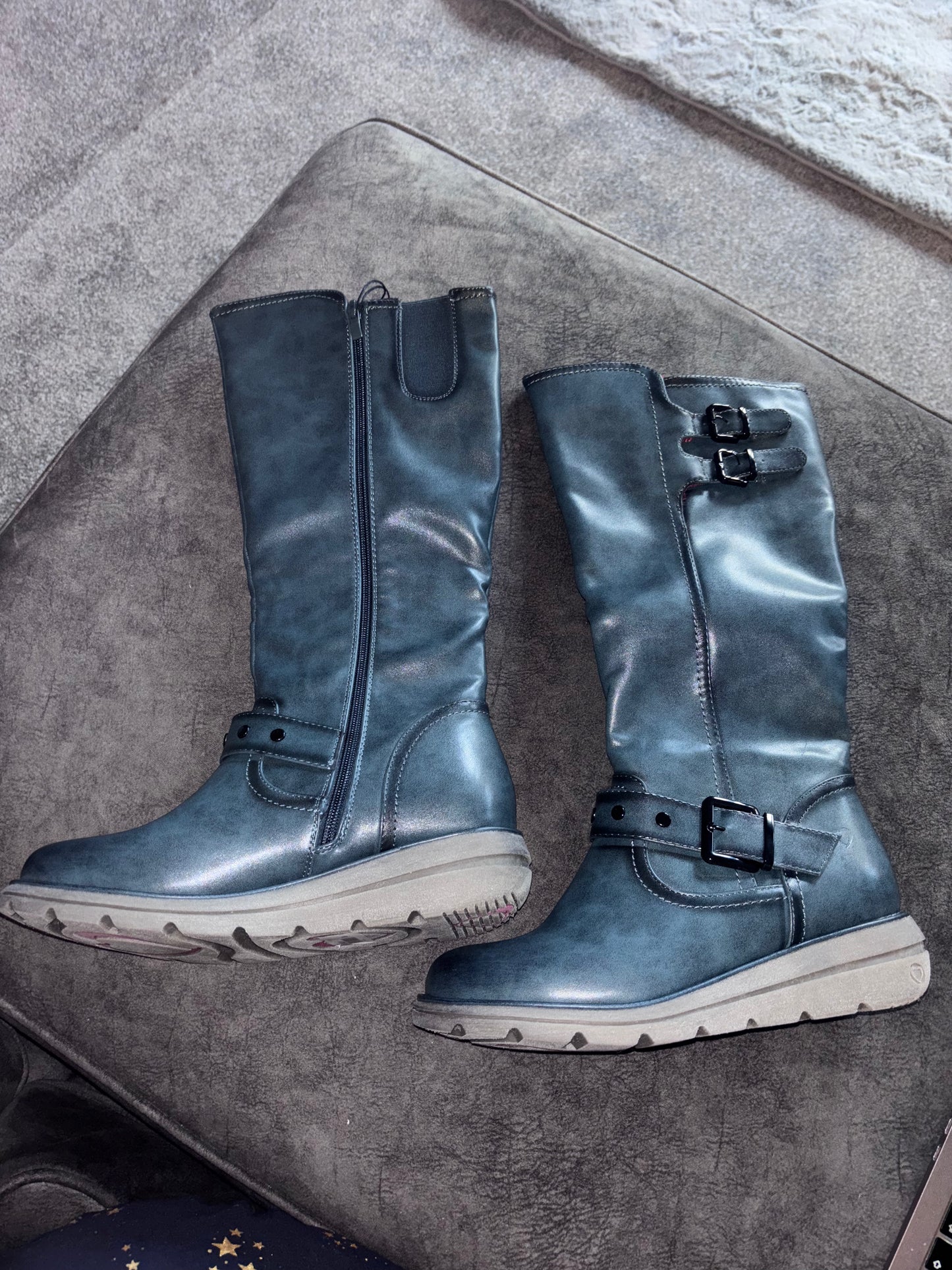 Heavenly Feet Rubymae Knee High Boots Ocean Standard Calf Extra Wide EEE Fit Size UK 5 RRP £82