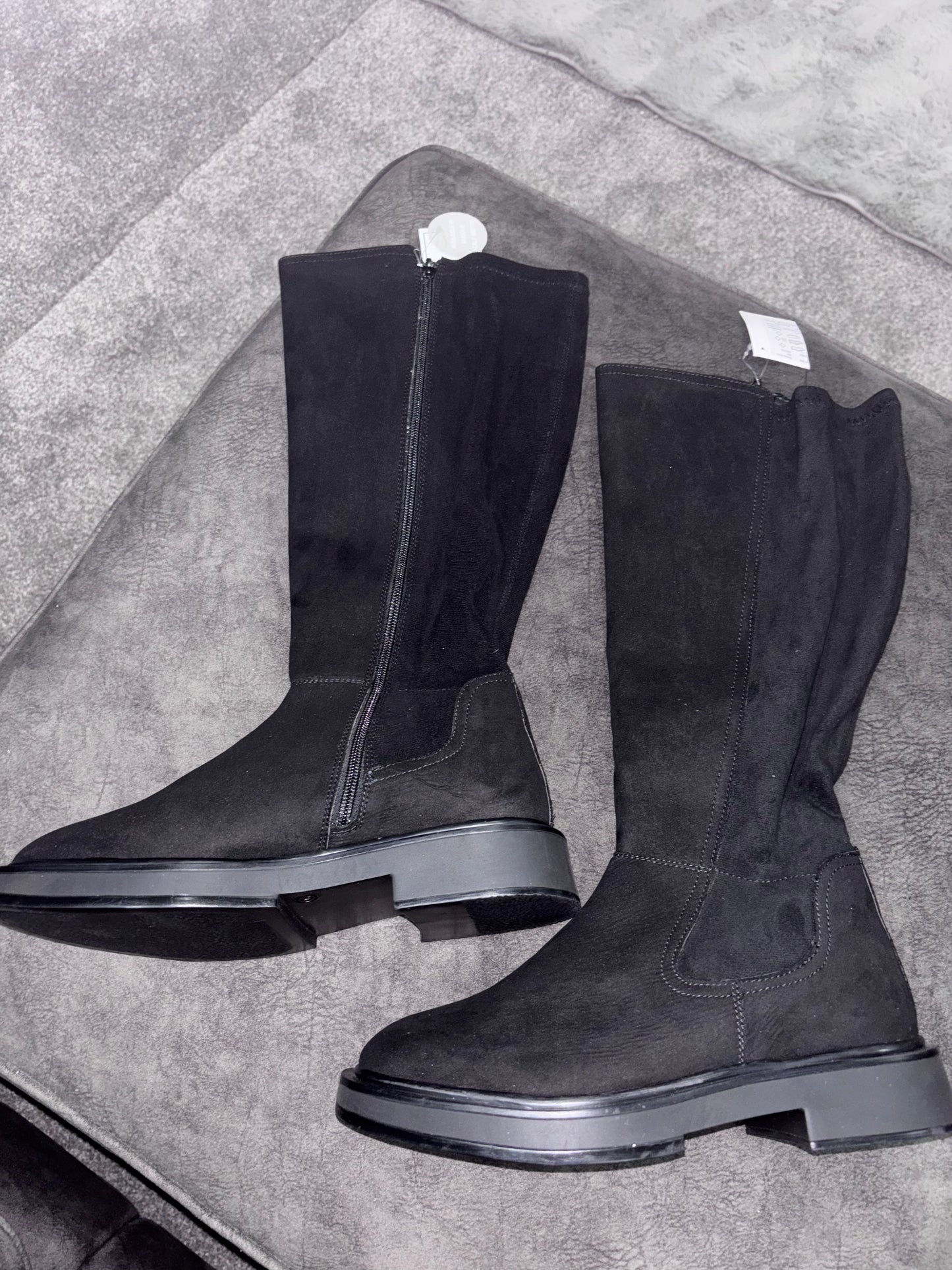 Perry Stretch Back Panel Flat Knee High Boots Wide E Fit Standard Calf Size 6 RRP £60.00