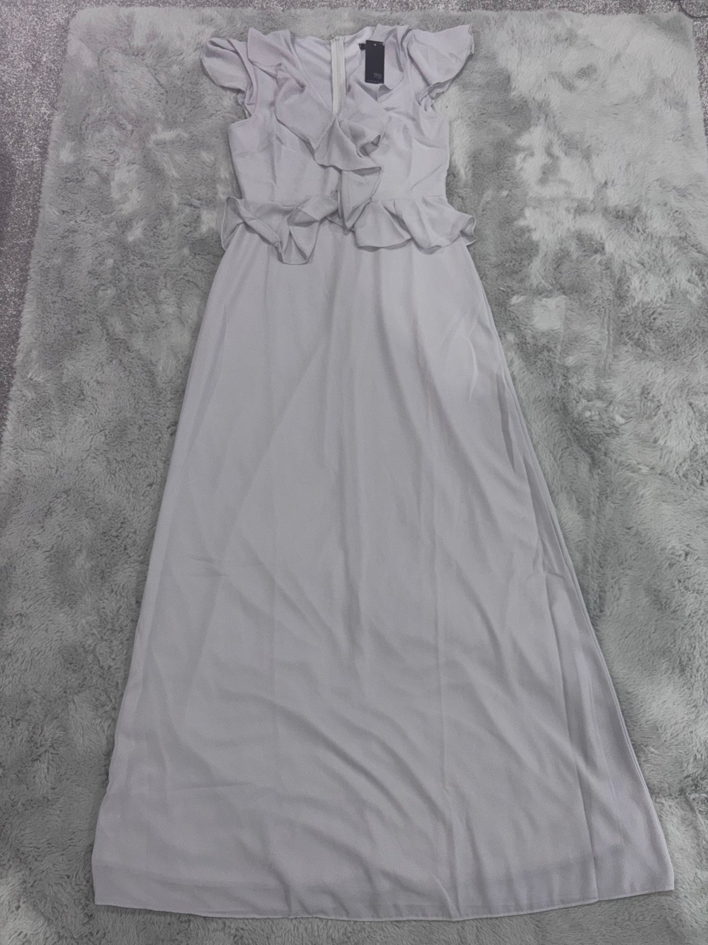 TFNC London Chiffon Frill Maxi Dress Prom / Bridesmaid / Wedding Size 10 RRP £60