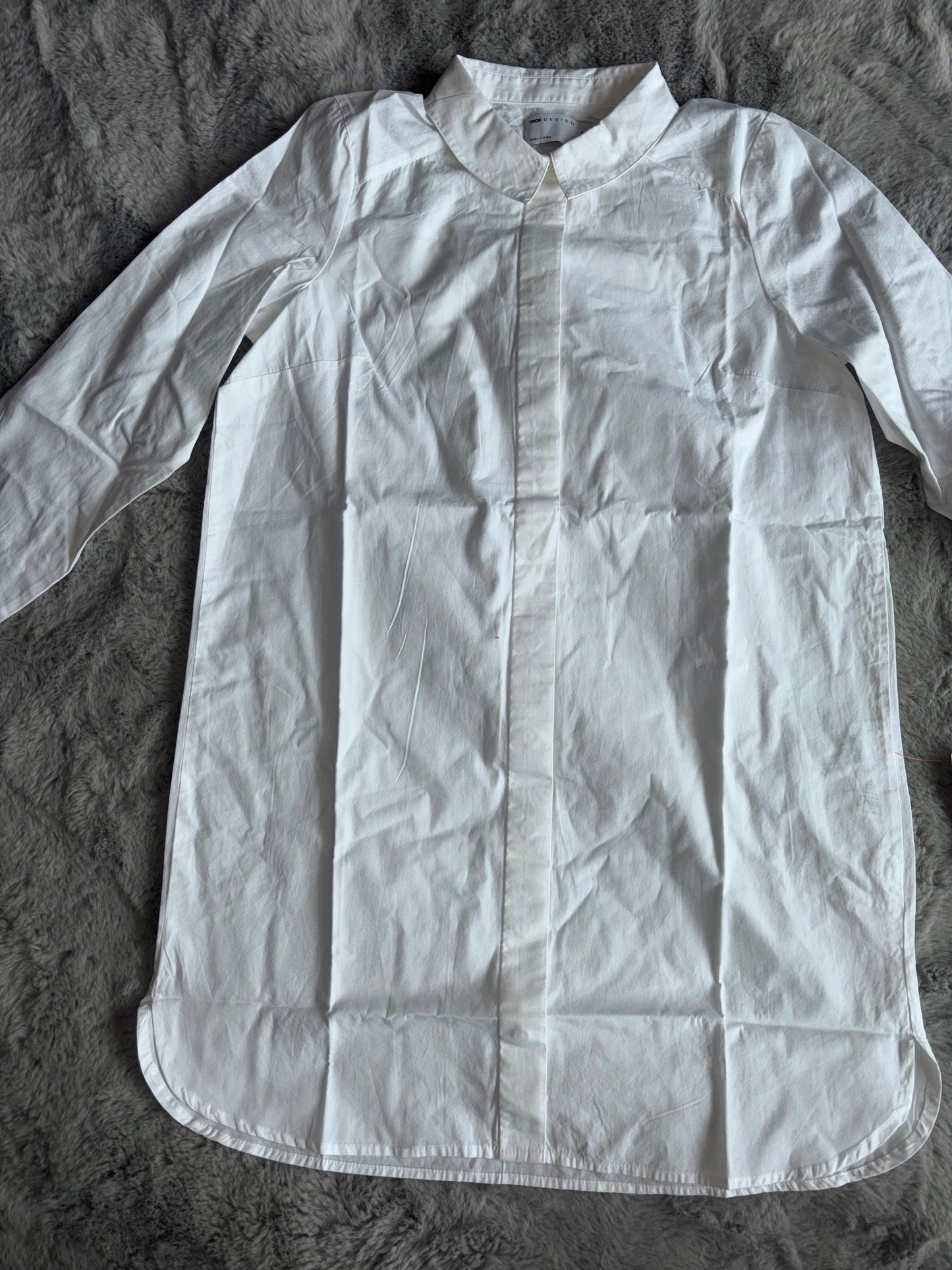 ASOS Design Organic Cotton Mini Shirt Dress Size 8 RRP £30
