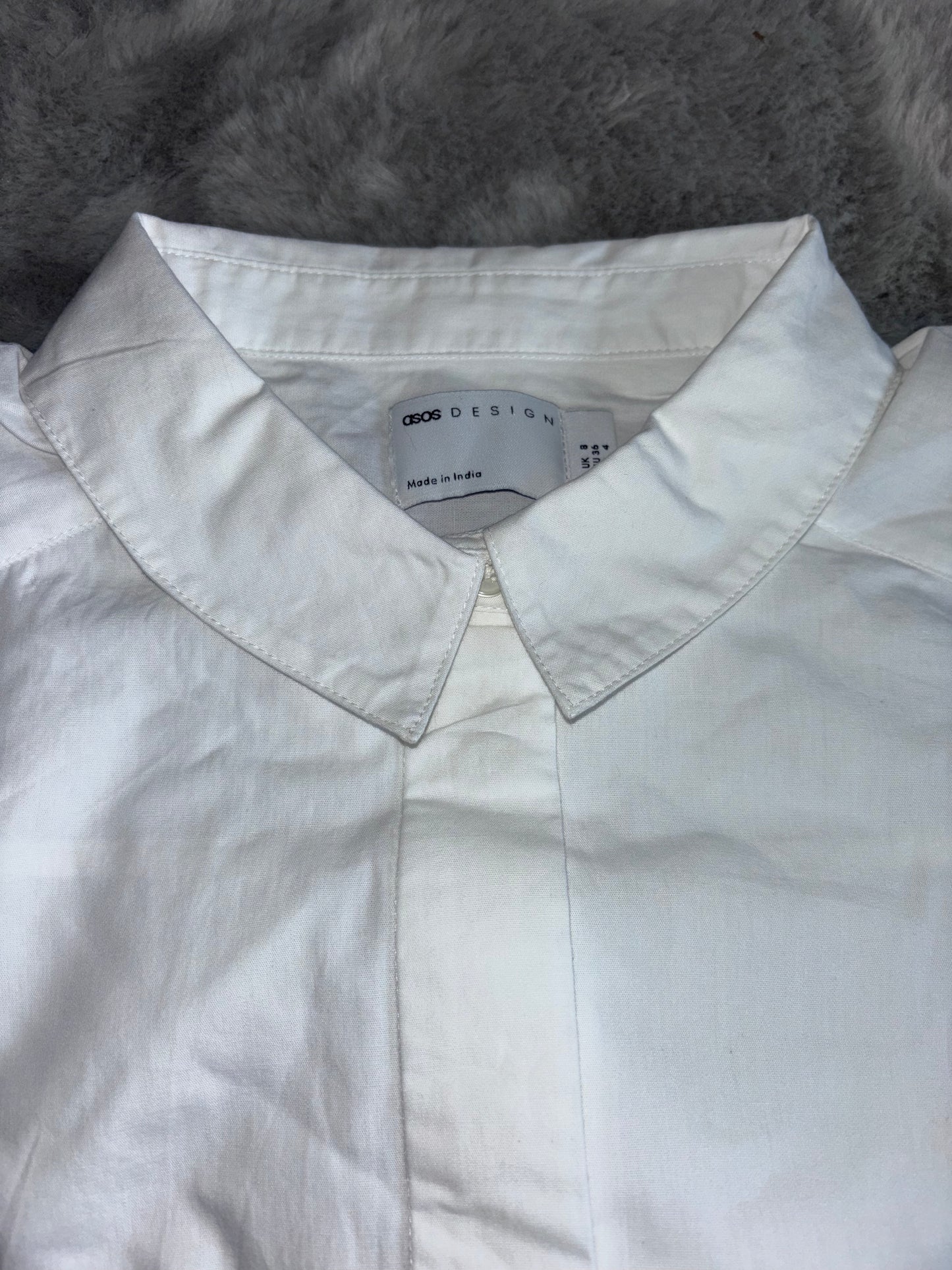 ASOS Design Organic Cotton Mini Shirt Dress Size 8 RRP £30