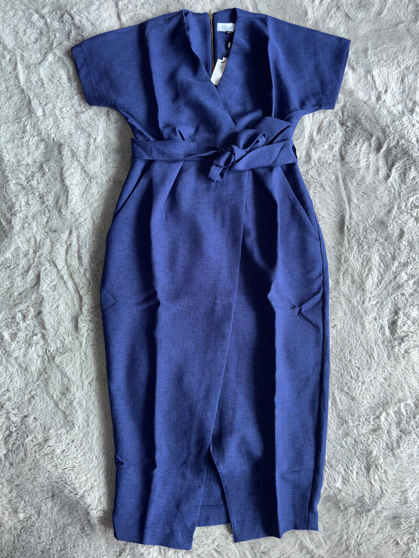 Closet Kimono Wrap Dress Navy Size 8 RRP £65