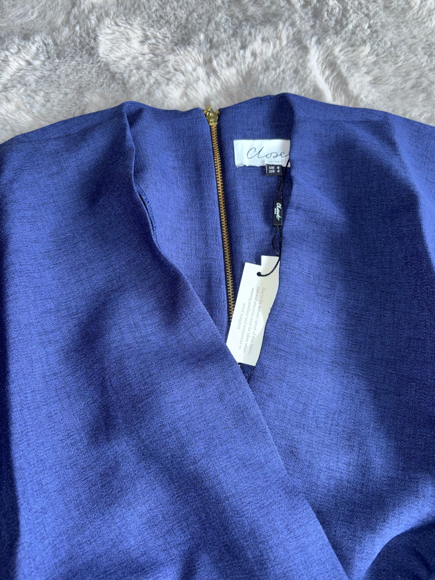 Closet Kimono Wrap Dress Navy Size 8 RRP £65