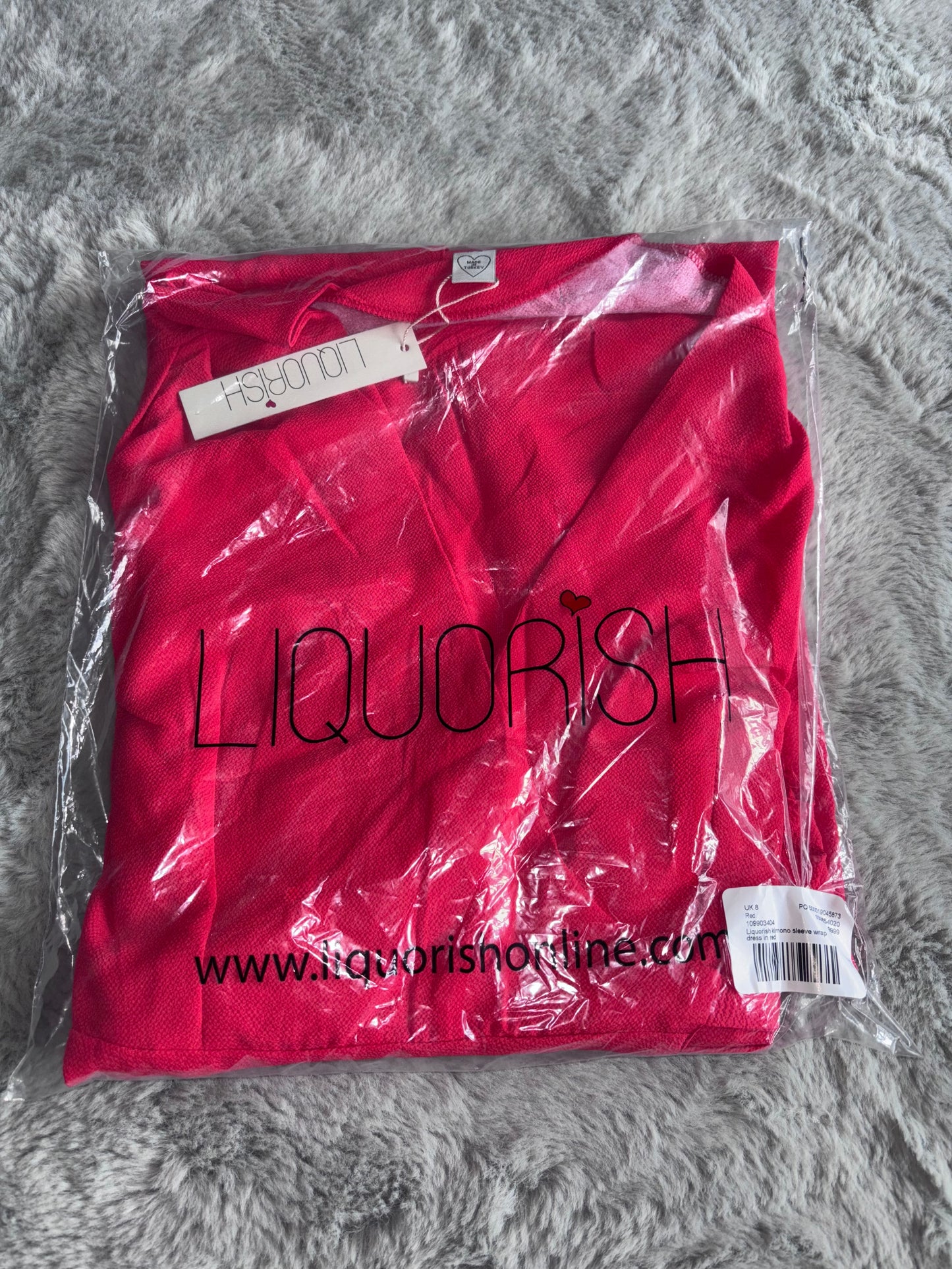 Liquorish Kimono Sleeve Wrap Dress Red Size UK 8 RRP £38.50