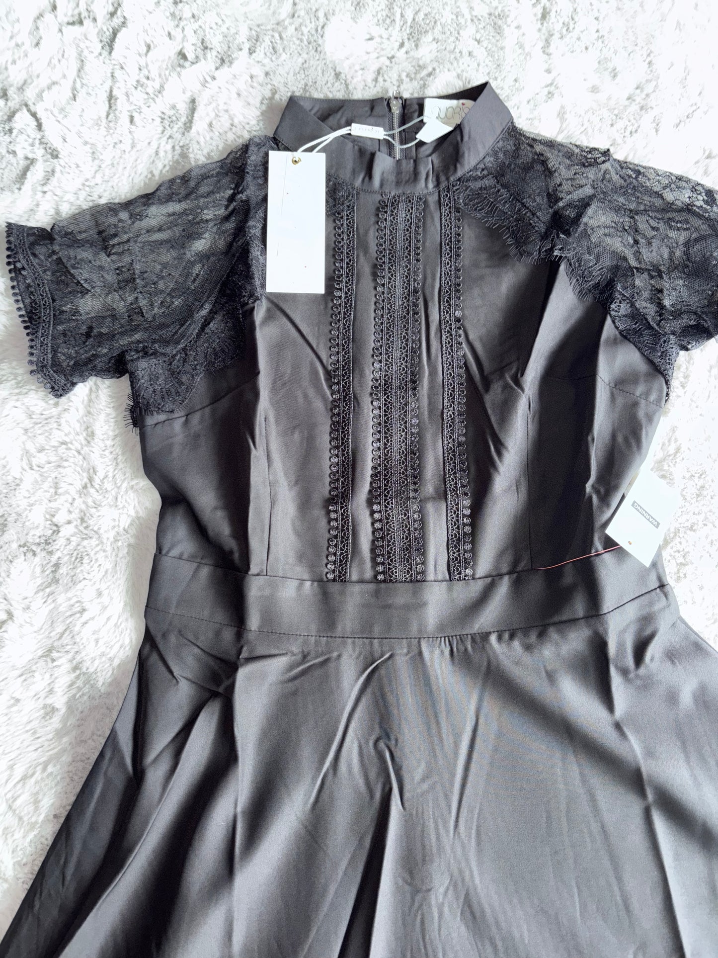 Liquorish A Line Lace Detail Midi Dress Size 10 RRP £32