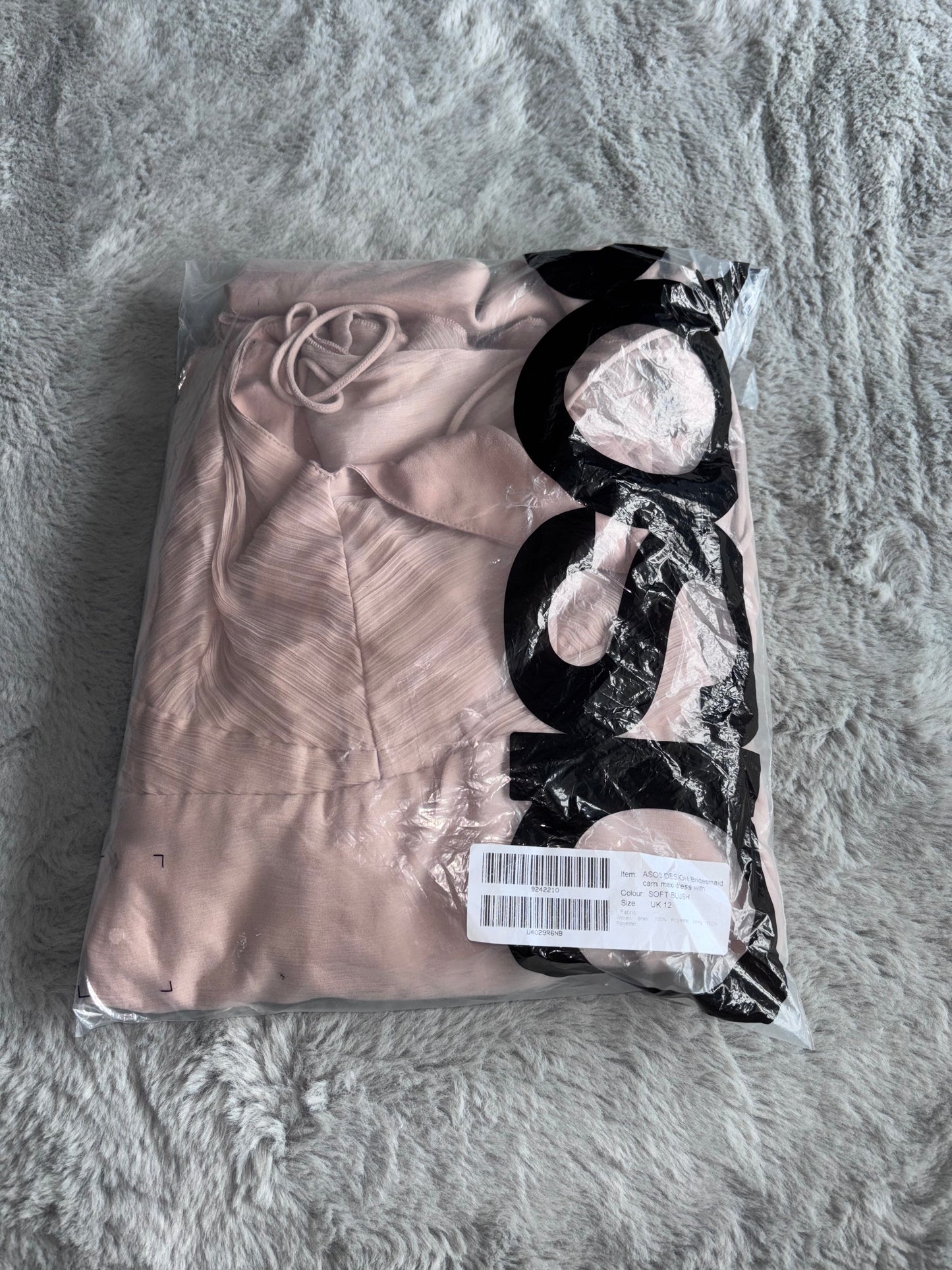 ASOS Design Cami Maxi Dress Soft Blush Size 10 RRP £65 Prom / Bridesmaid