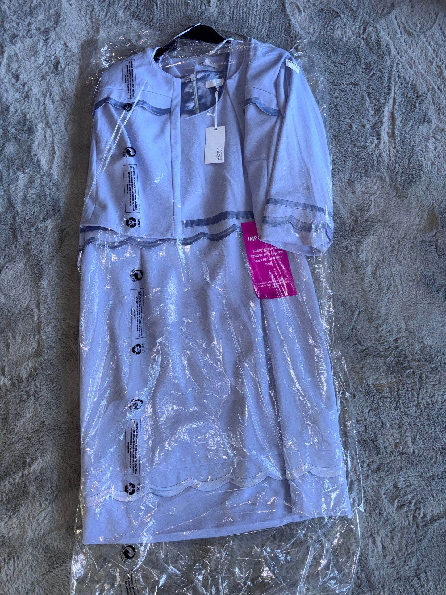 Joanna Hope Scallop Dress & Jacket Pale Blue Size 22 - Wedding / Mother of the Bride RRP £89.60