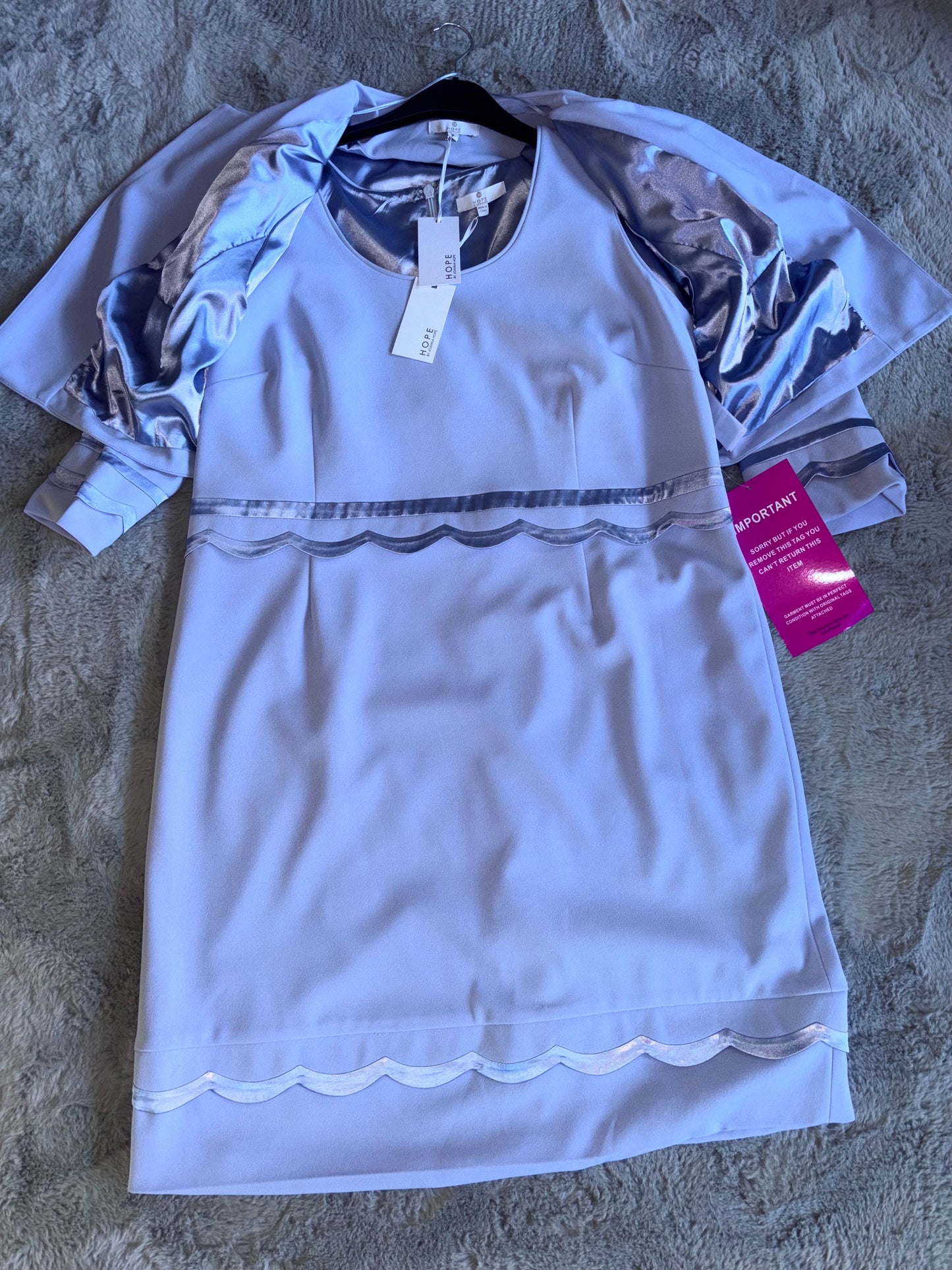 Joanna Hope Scallop Dress & Jacket Pale Blue Size 22 - Wedding / Mother of the Bride RRP £89.60