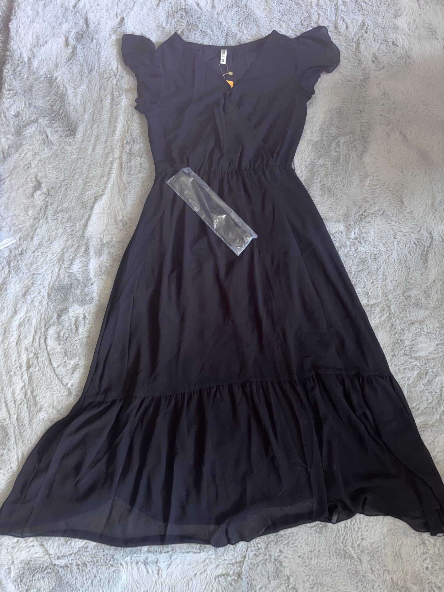 BNWT GRECERELLE Womens Summer Wrap Maxi Dress Black Size S (8-10) RRP £23.99