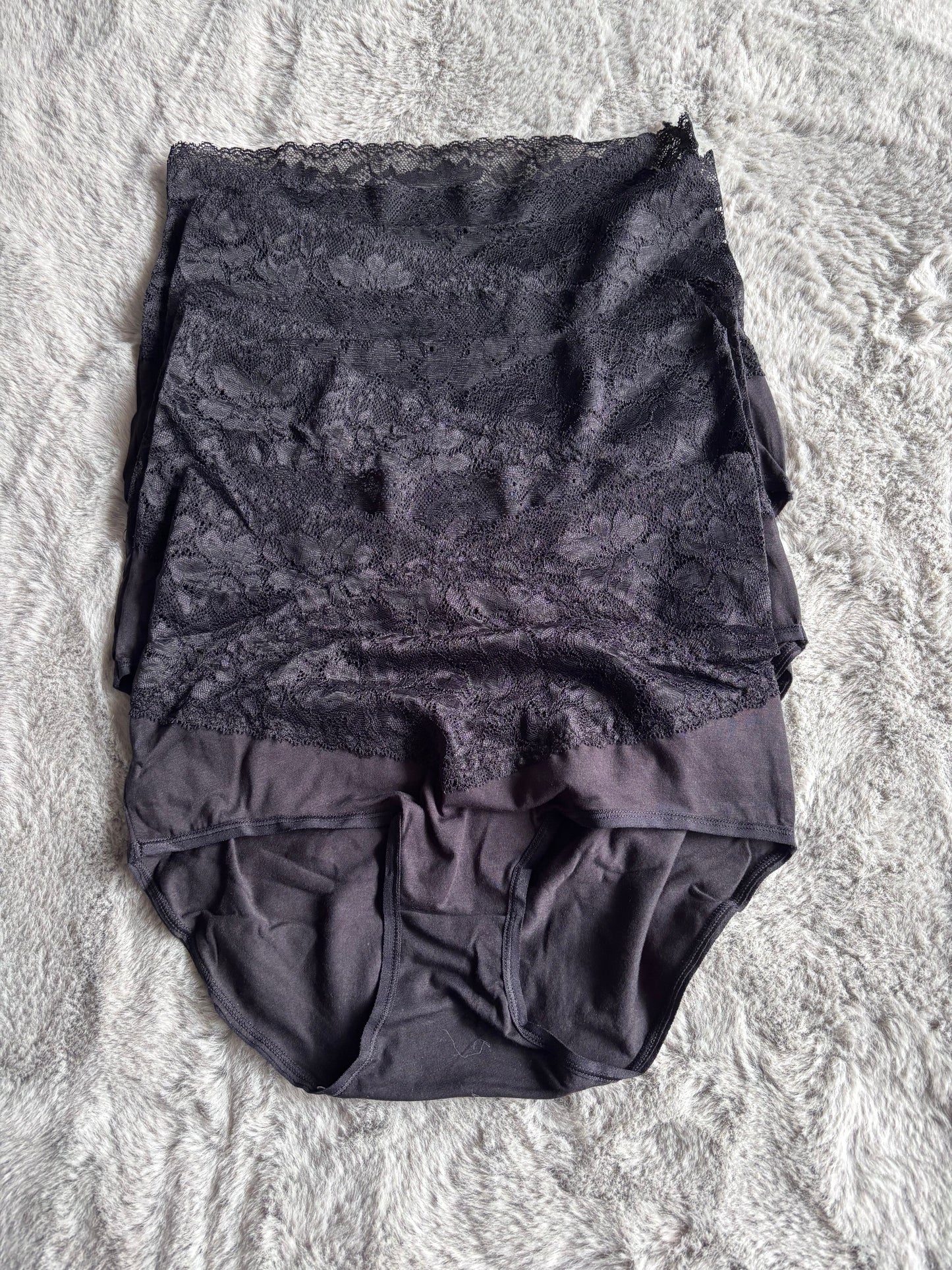 BNWT Stretch Lace Knickers 5 Pack Black Full Brief RRP £25