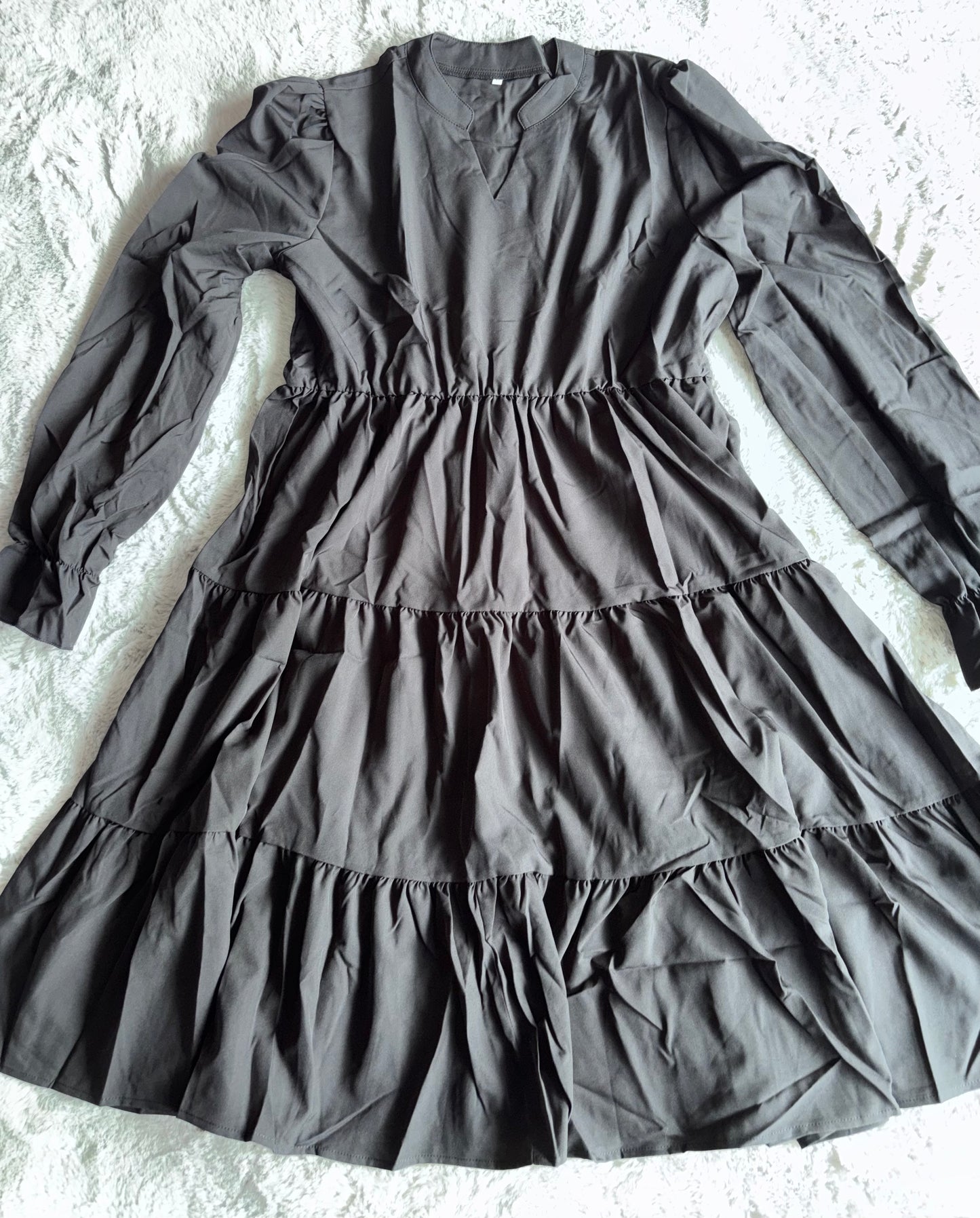 BNWT V-Neck Floaty Boho Dress Black Size XL RRP £25