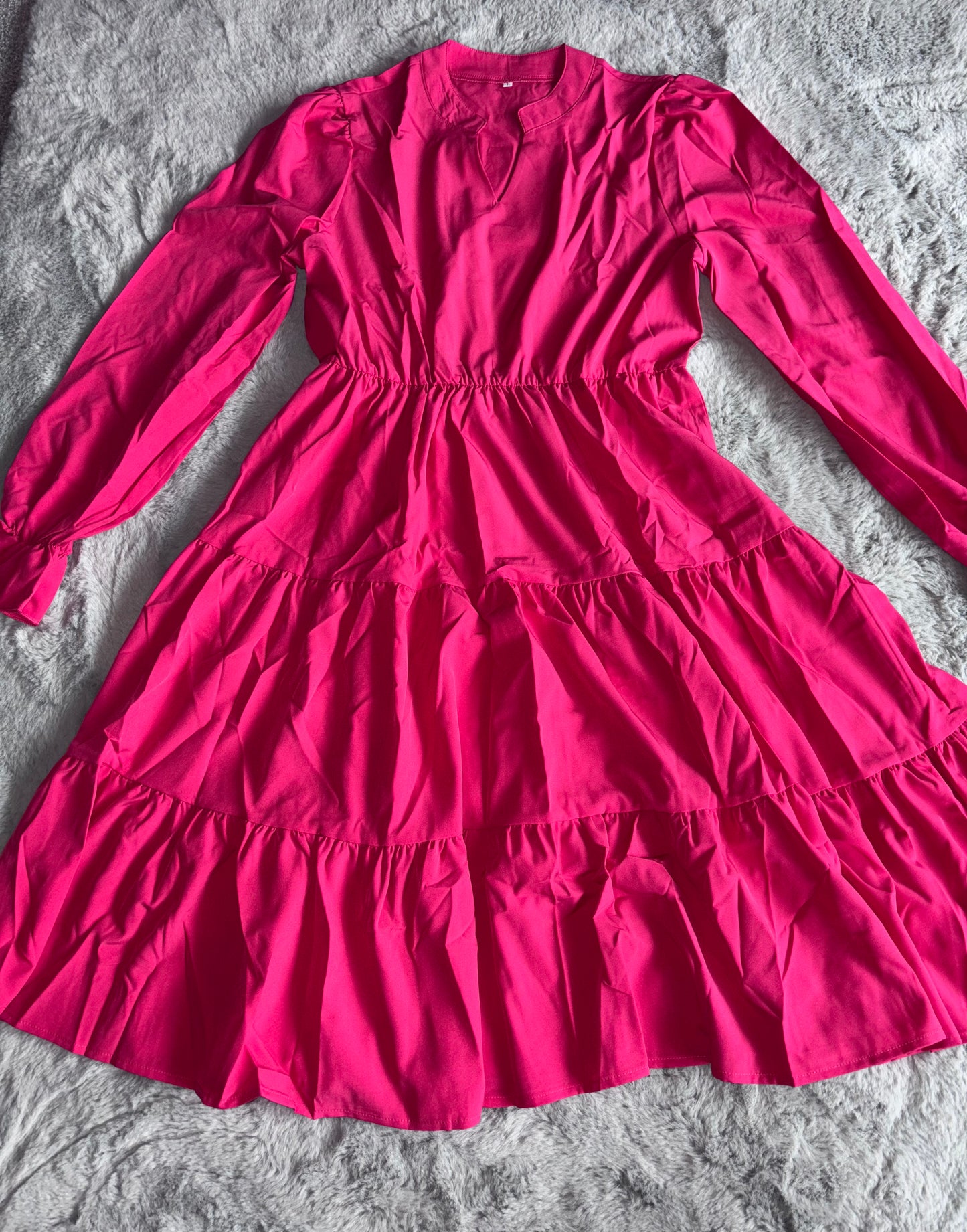 BNWT V-Neck Floaty Boho Dress Pink Size Large RRP £25