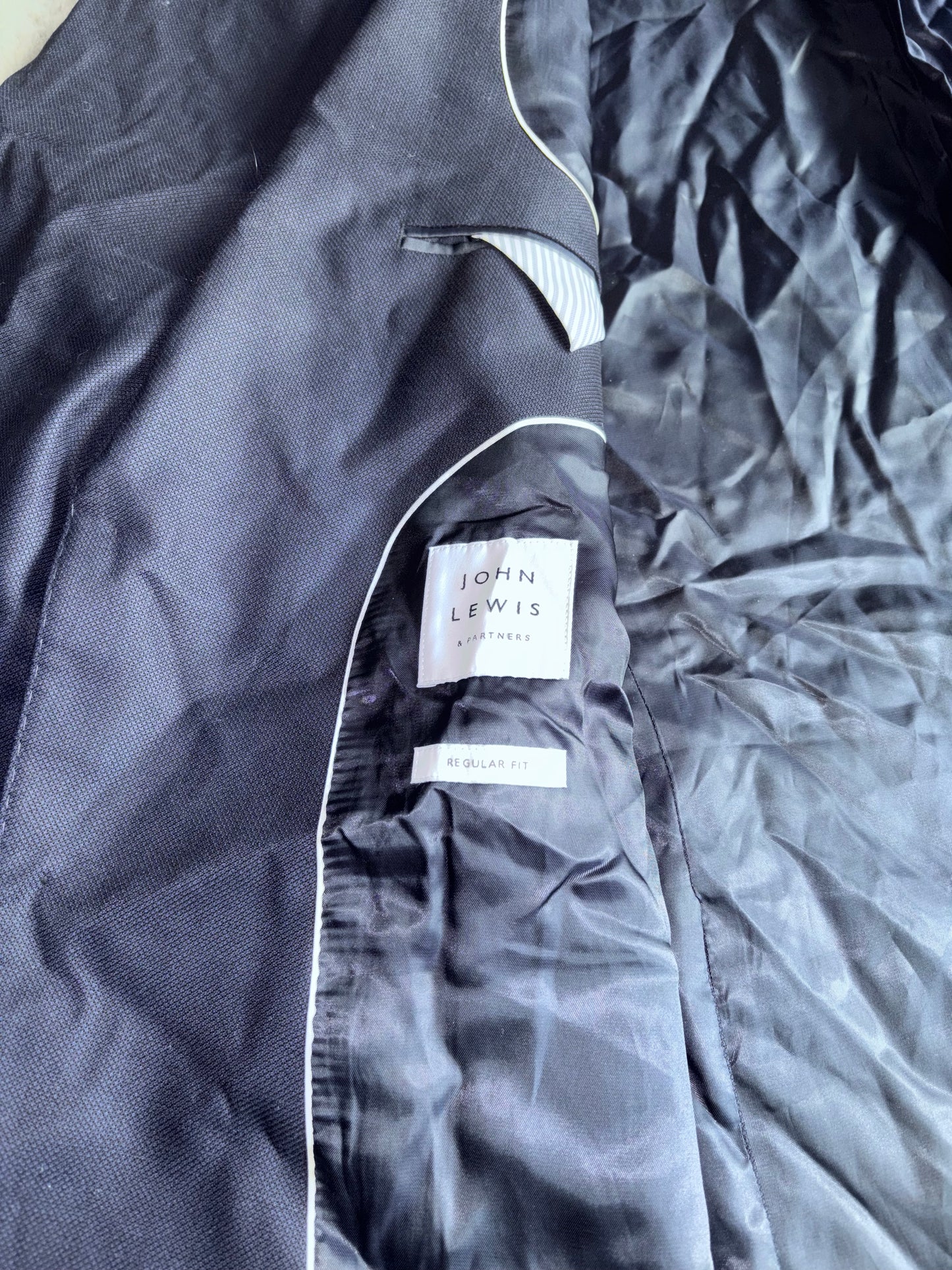 John Lewis Super 100’s Birdseye Suit Jacket Size 50R BNWT RRP £170