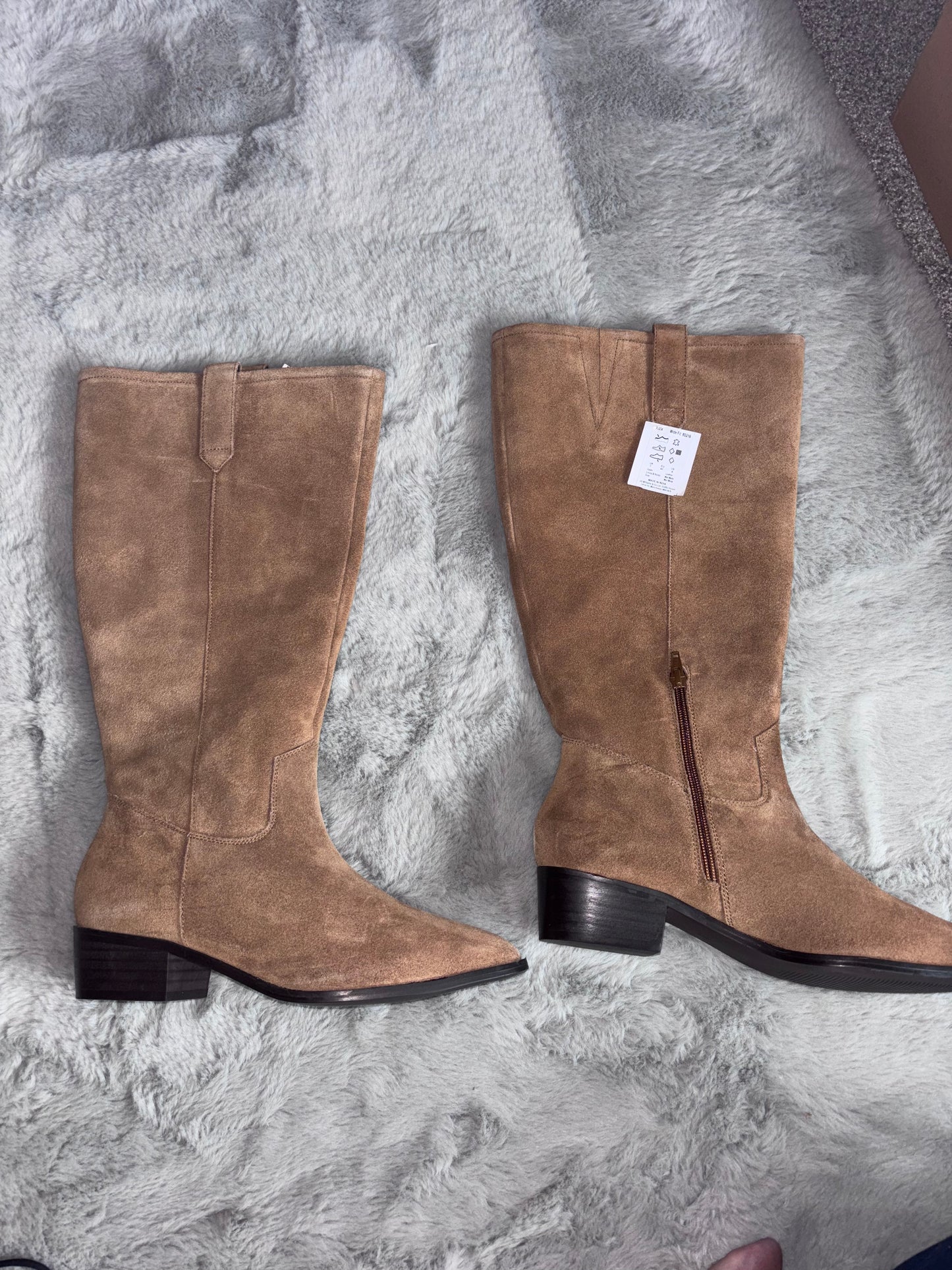 Zena Western Cowboy Suede Over The Knee Boots Wide E Fit Super Curvy Calf Size UK 5 RRP £95