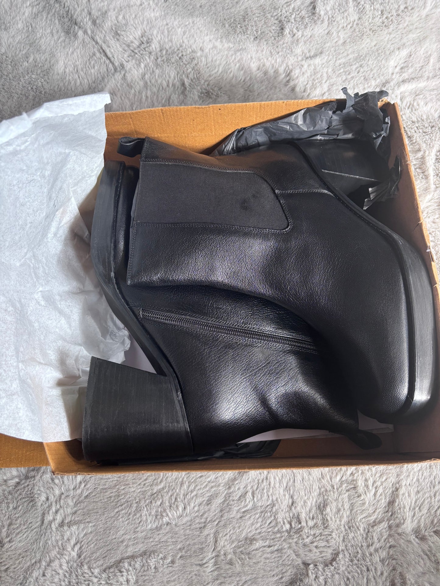 Emery Leather Platform Chelsea Ankle Boots Extra Wide EEE Fit Size UK 9 RRP £76