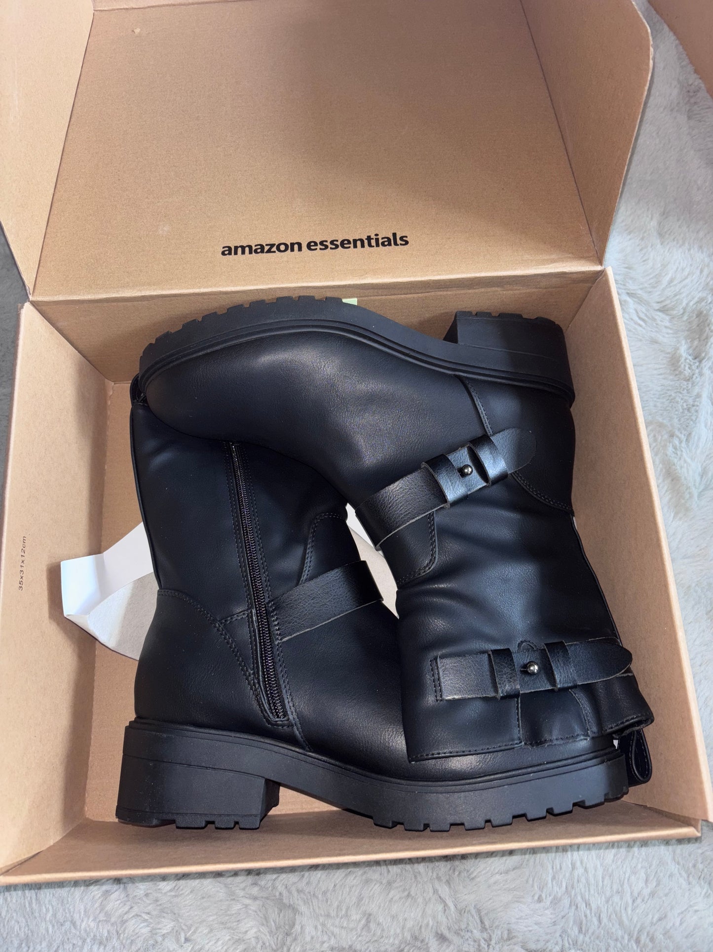Amazon Essentials Cropped Biker Boots Size UK 8 RRP £36.70