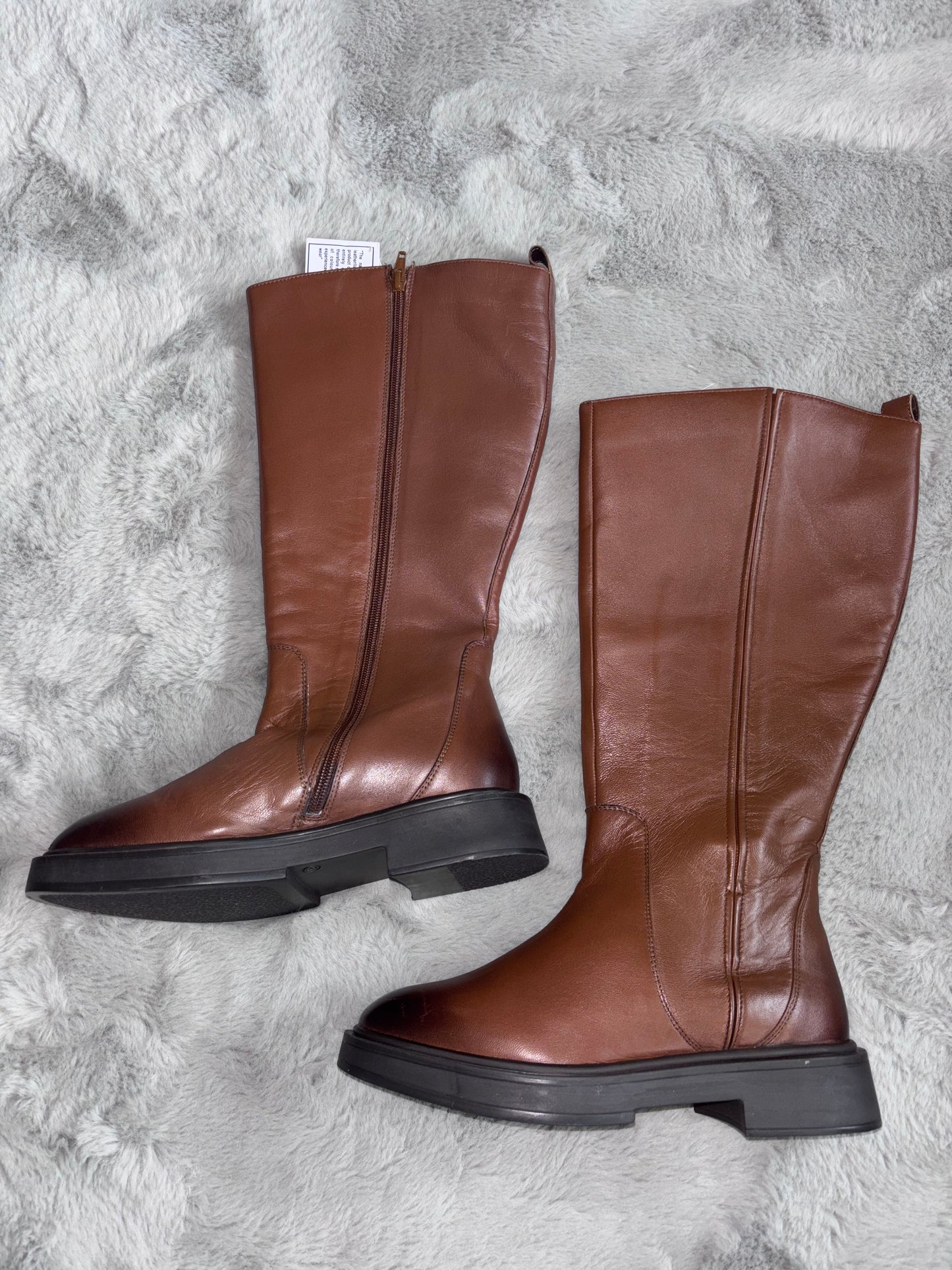 Andy Leather Stretch Seam Knee High Flat Boots Wide E Fit Curvy Calf Size 5 RRP £95