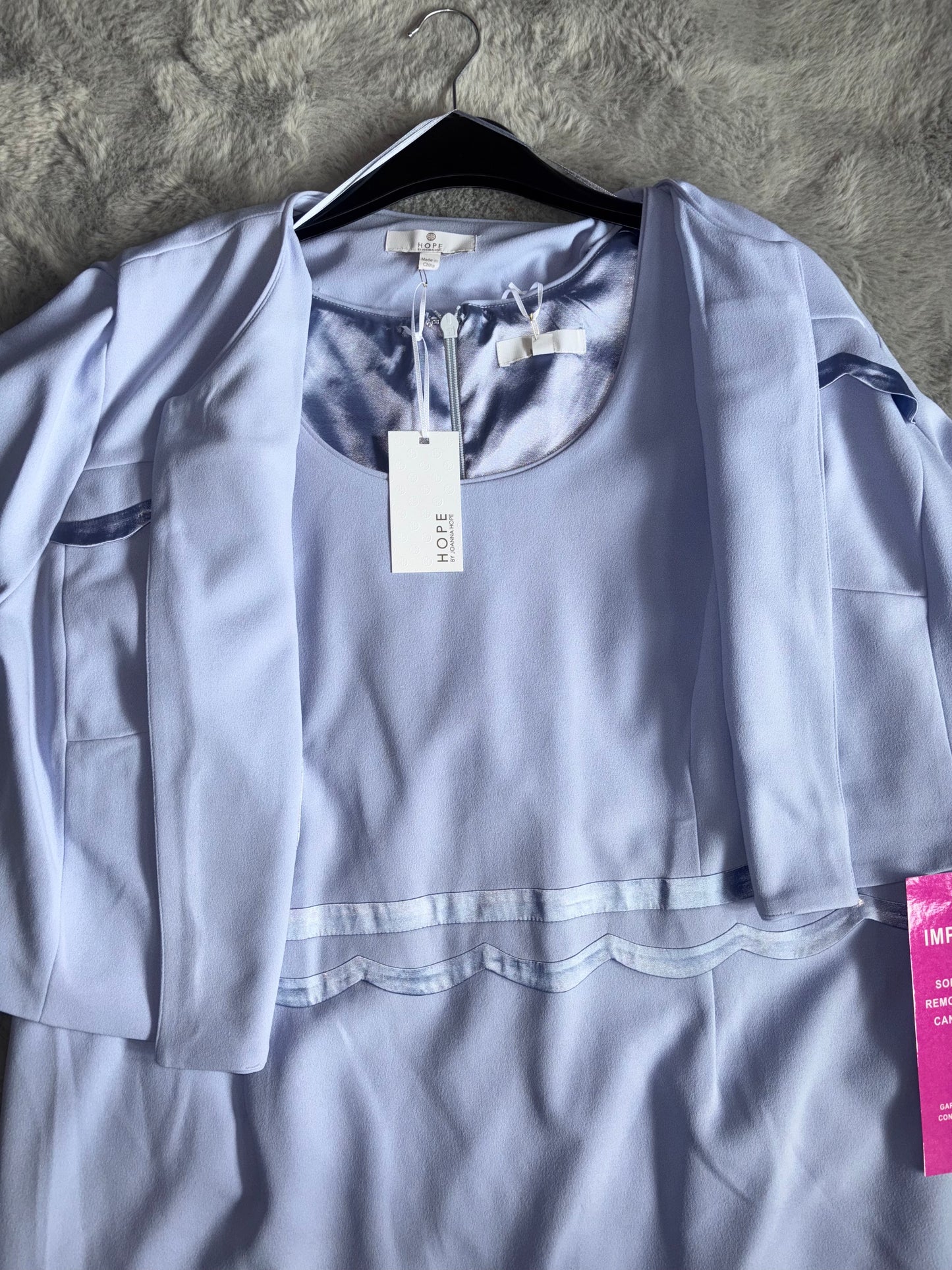 Joanna Hope Scallop Dress & Jacket Pale Blue Size 24 - Wedding / Mother of the Bride RRP £89.60