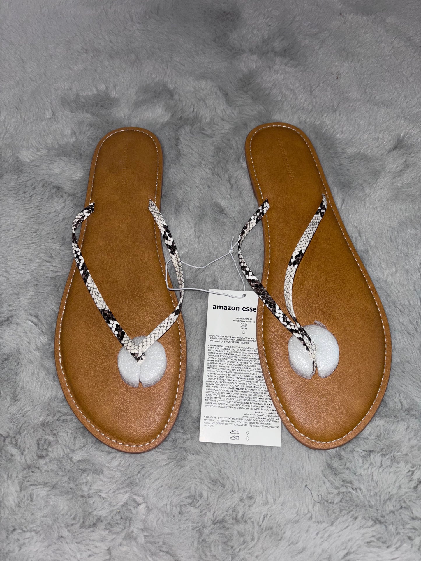 Amazon Essentials Thong Sandals Snake Flip Flops Size UK 13 RRP £17.10