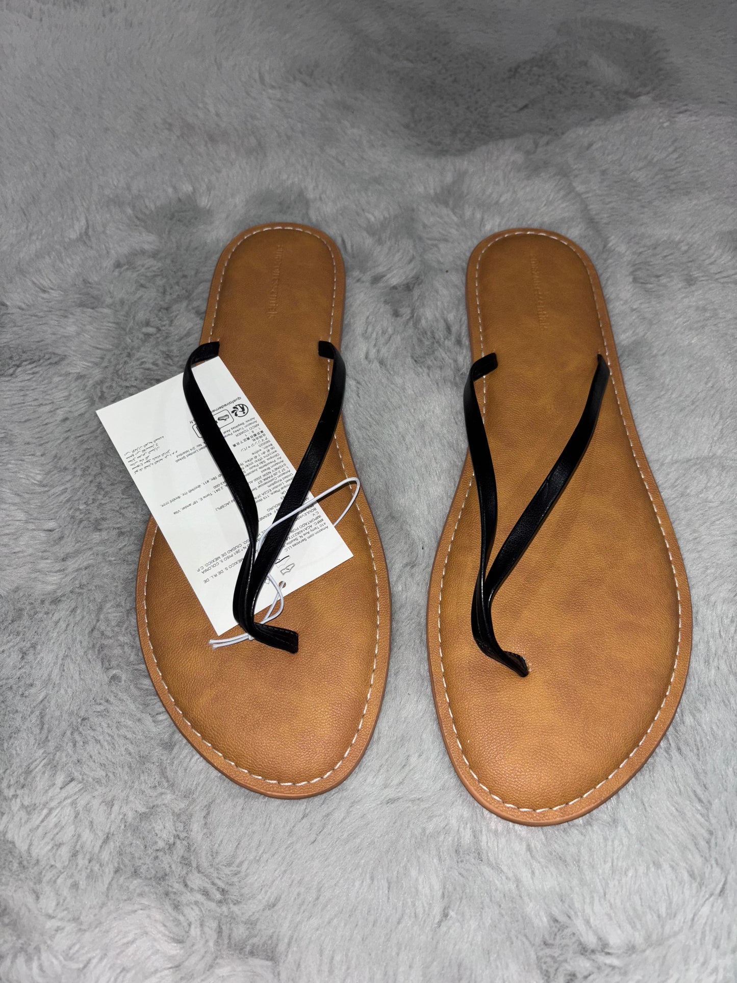 Amazon Essentials Thong Sandals Black Flip Flops Size UK 11 RRP £17.10