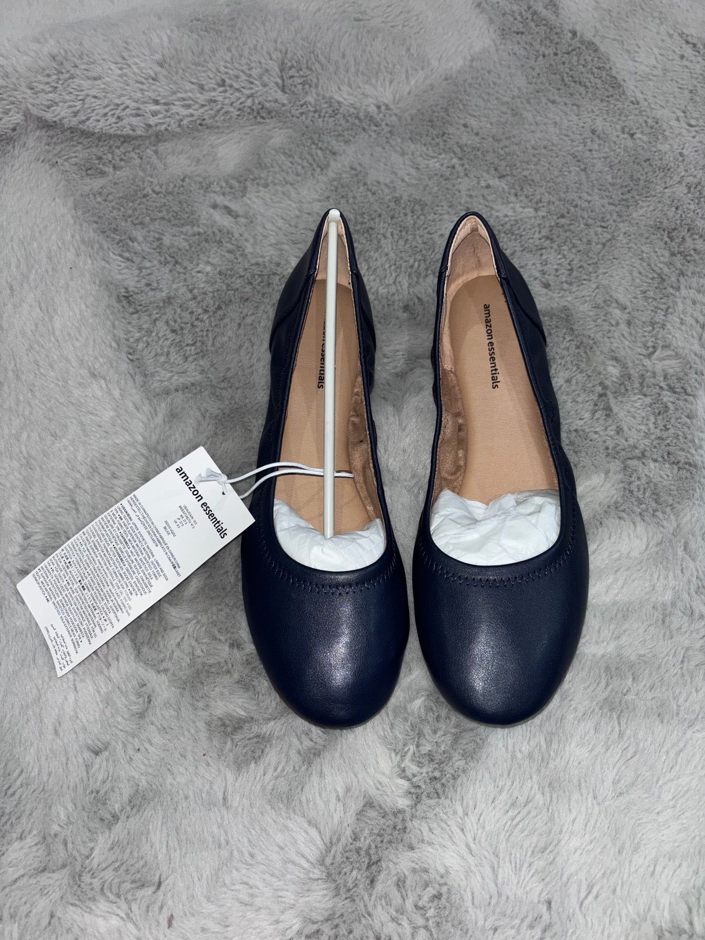 Amazon Essentials Women's Belice Ballet Flat Navy Size UK 8.5 Wide RRP £20.90