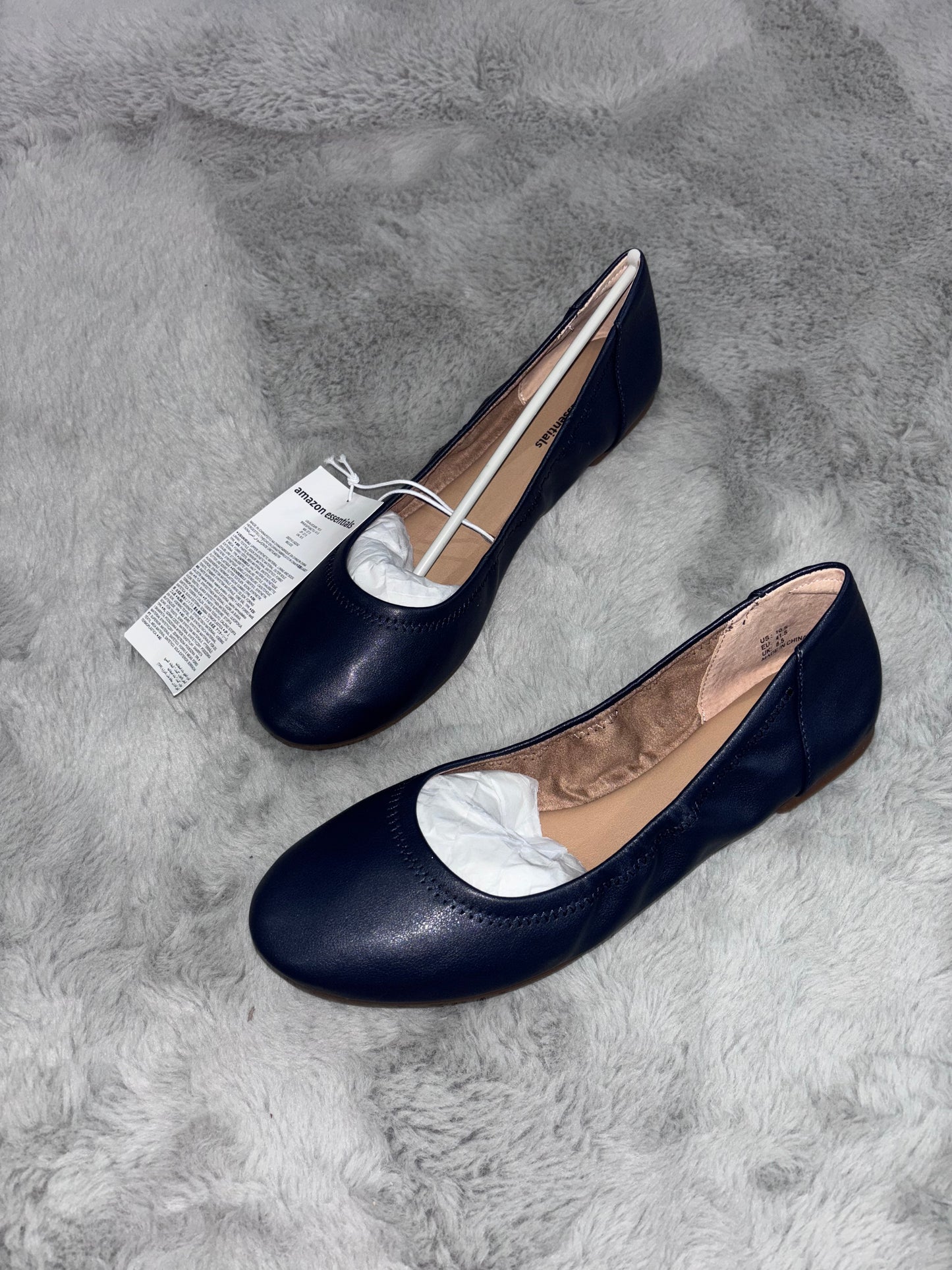 Amazon Essentials Women's Belice Ballet Flat Navy Size UK 8.5 Wide RRP £20.90