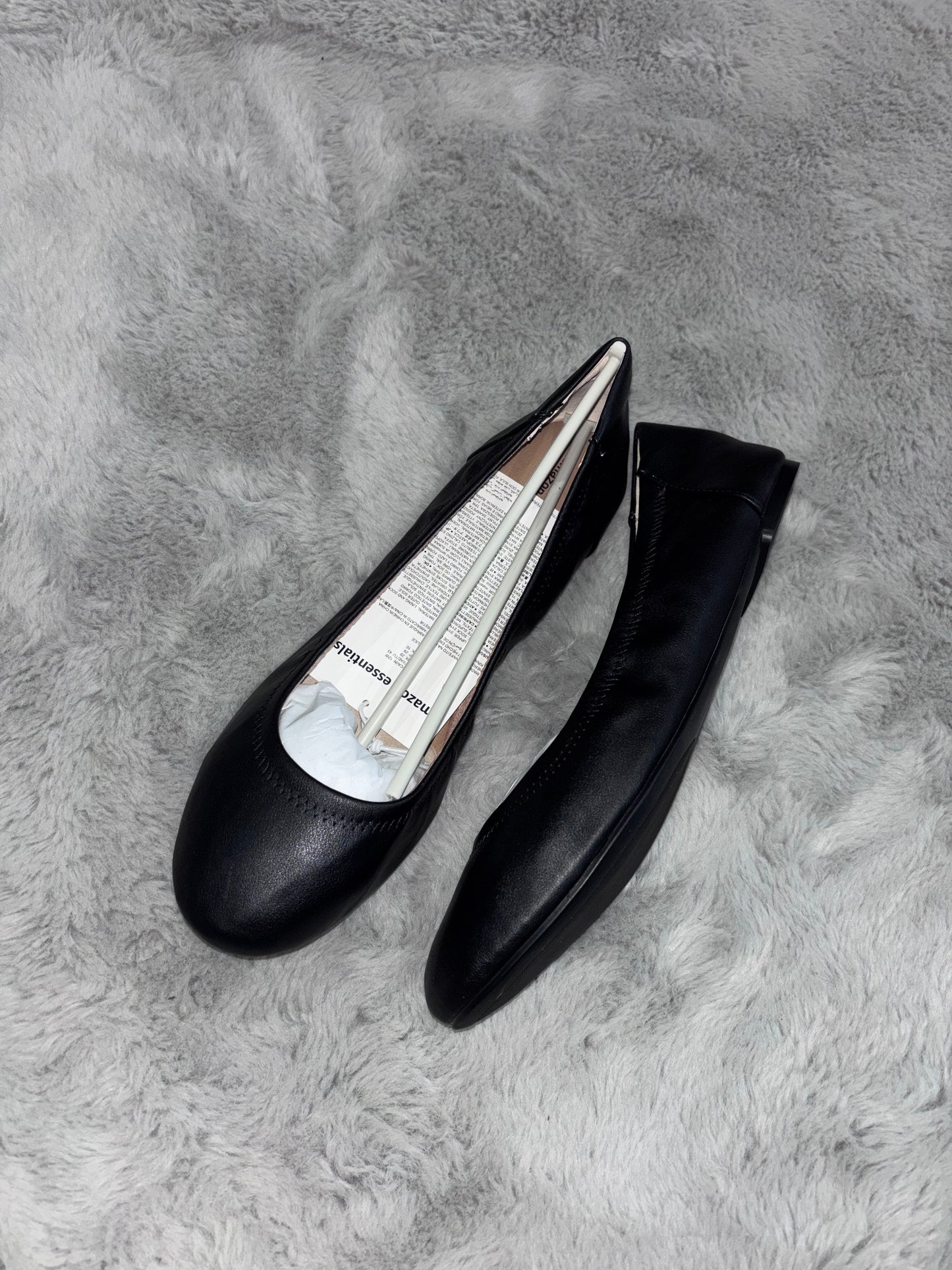 Amazon Essentials Women's Belice Ballet Flat Black Size UK 5 Wide RRP £20.90