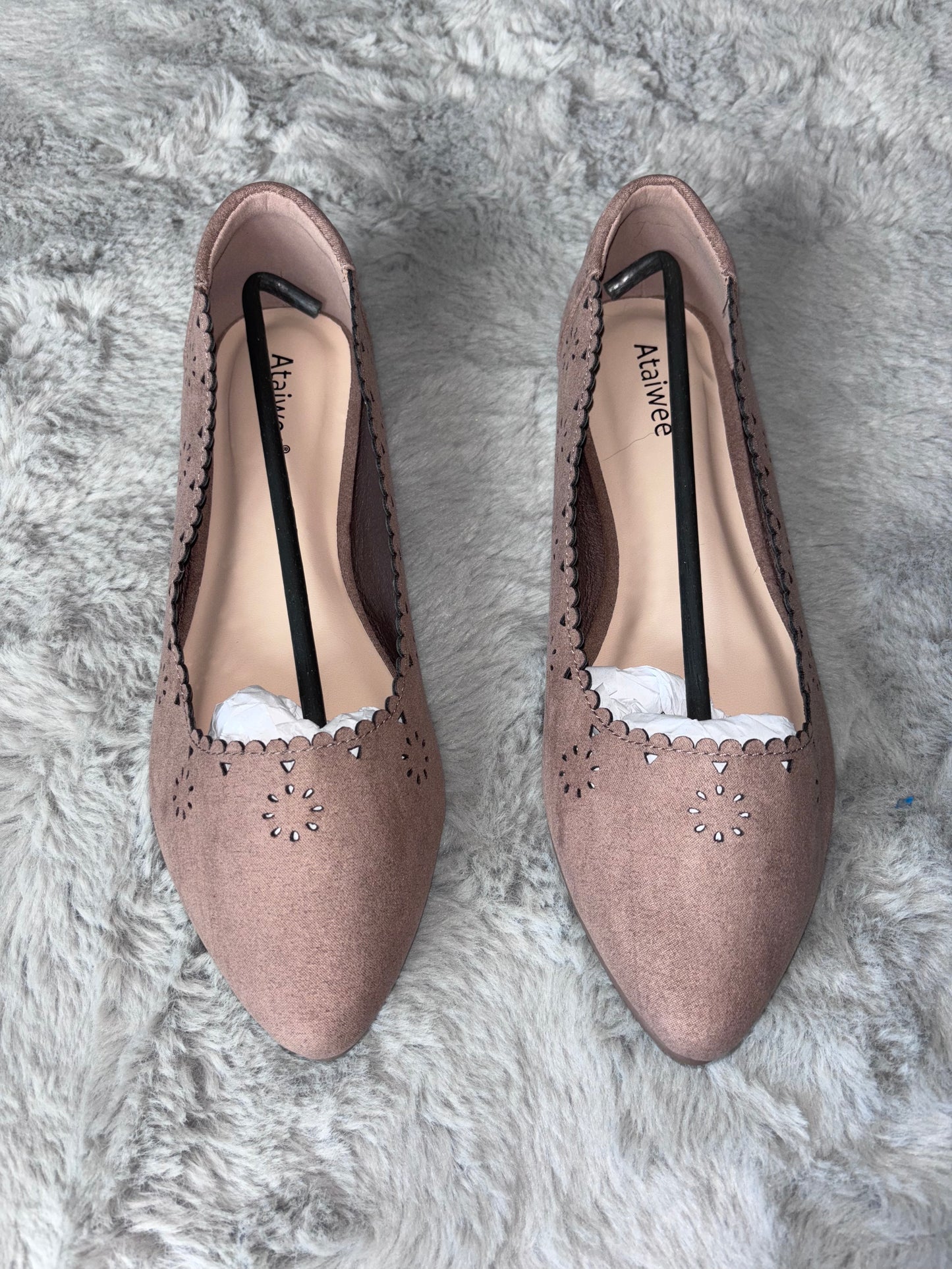 Amazon Wide Flat Pointed Comfortable Slip on Shoes Brown Size UK 6.5 RRP £24.49