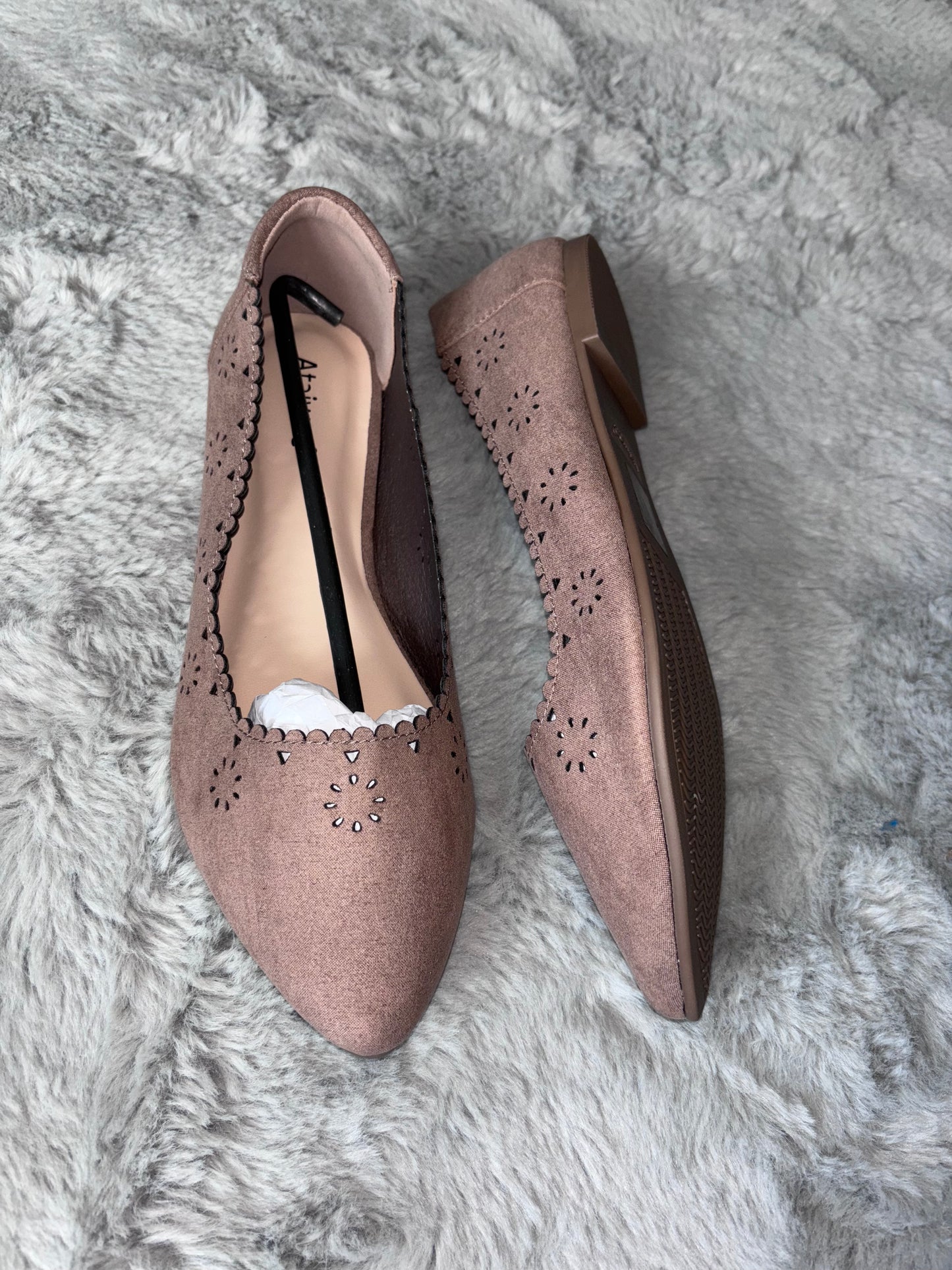 Amazon Wide Flat Pointed Comfortable Slip on Shoes Brown Size UK 6.5 RRP £24.49