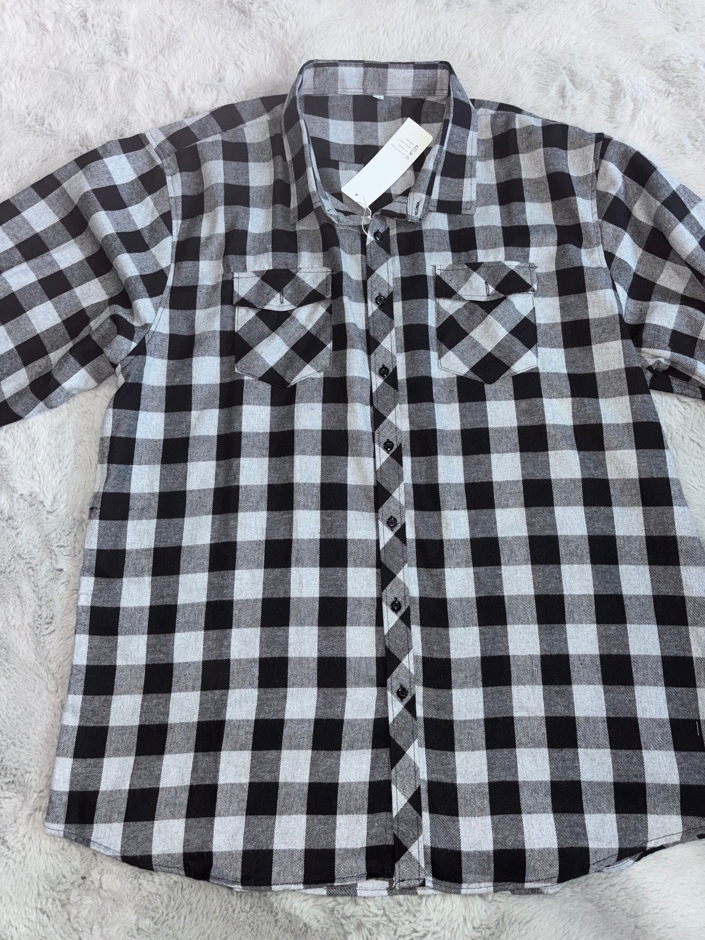 Amazon Men Flannel Shirt Long Sleeve Lumberjack Checked Shirt Size XL RRP £21.99