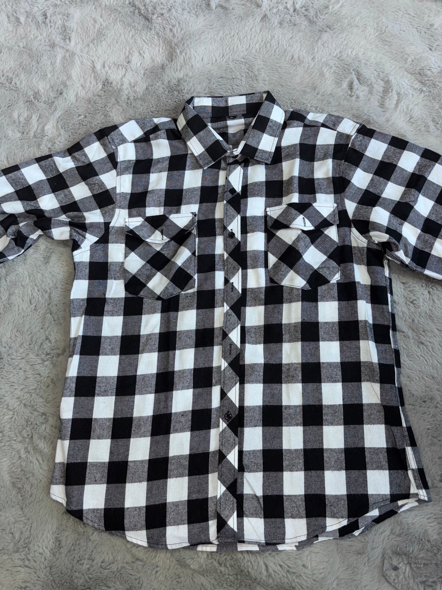 Amazon Men Flannel Shirt Long Sleeve Lumberjack Checked Shirt Size M RRP £21.99