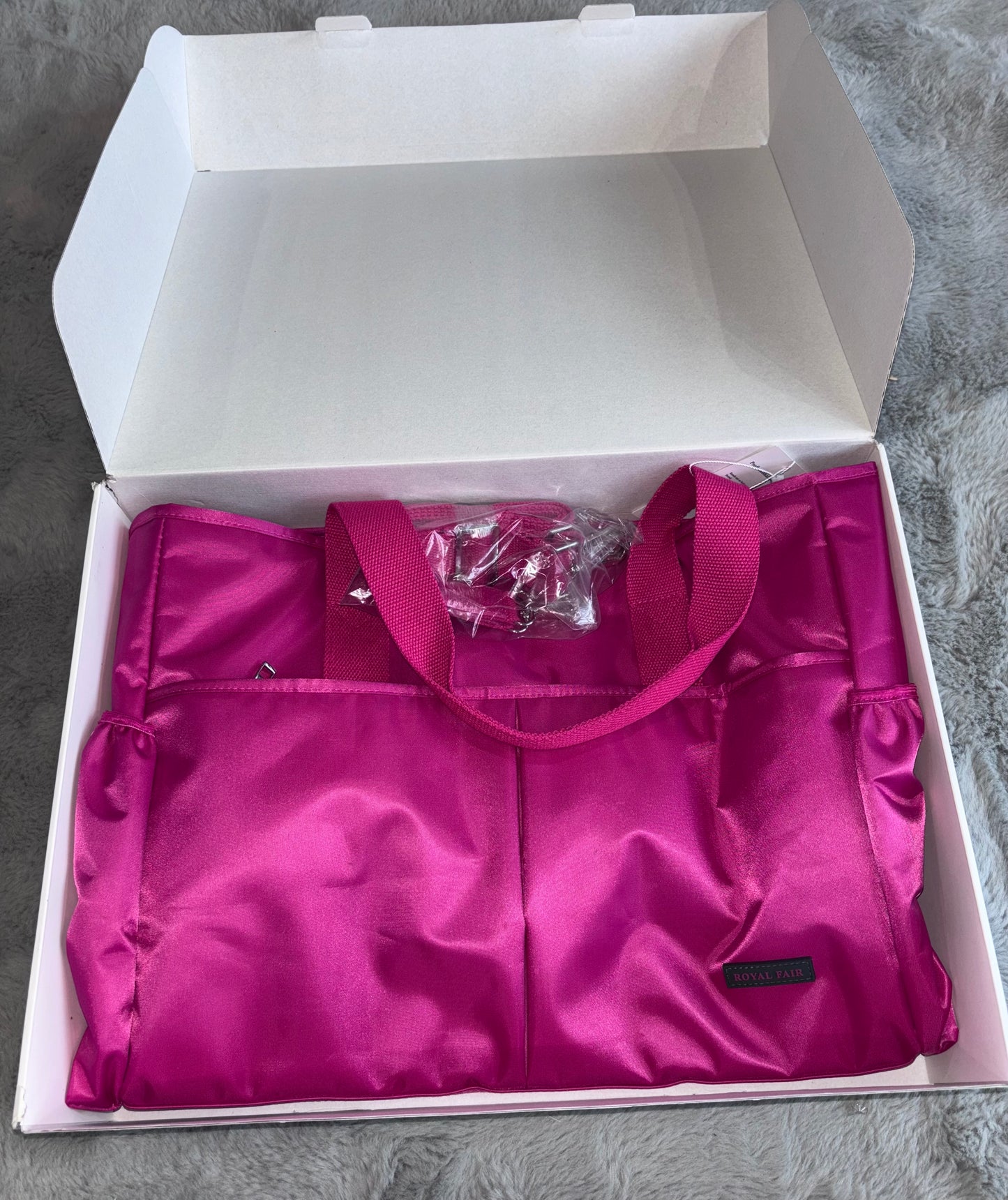 Royal Fair Nappy Changing Bag Travel Tote Bag With Pram Clips (Medium) Bright Pink RRP £82